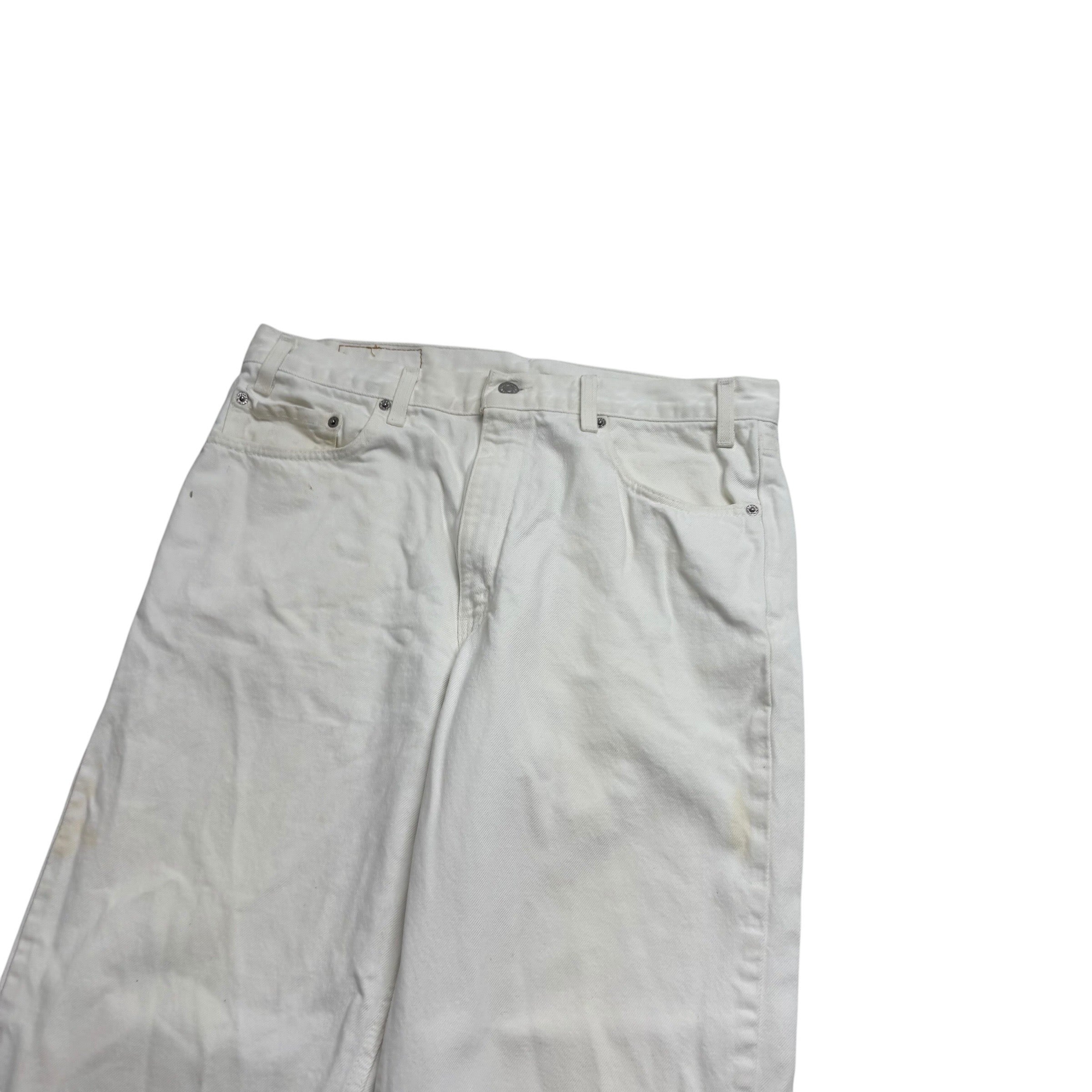 Levis 550 Jeans W36 L34 Mens White Relaxed Straight Vintage Made In USA (F)