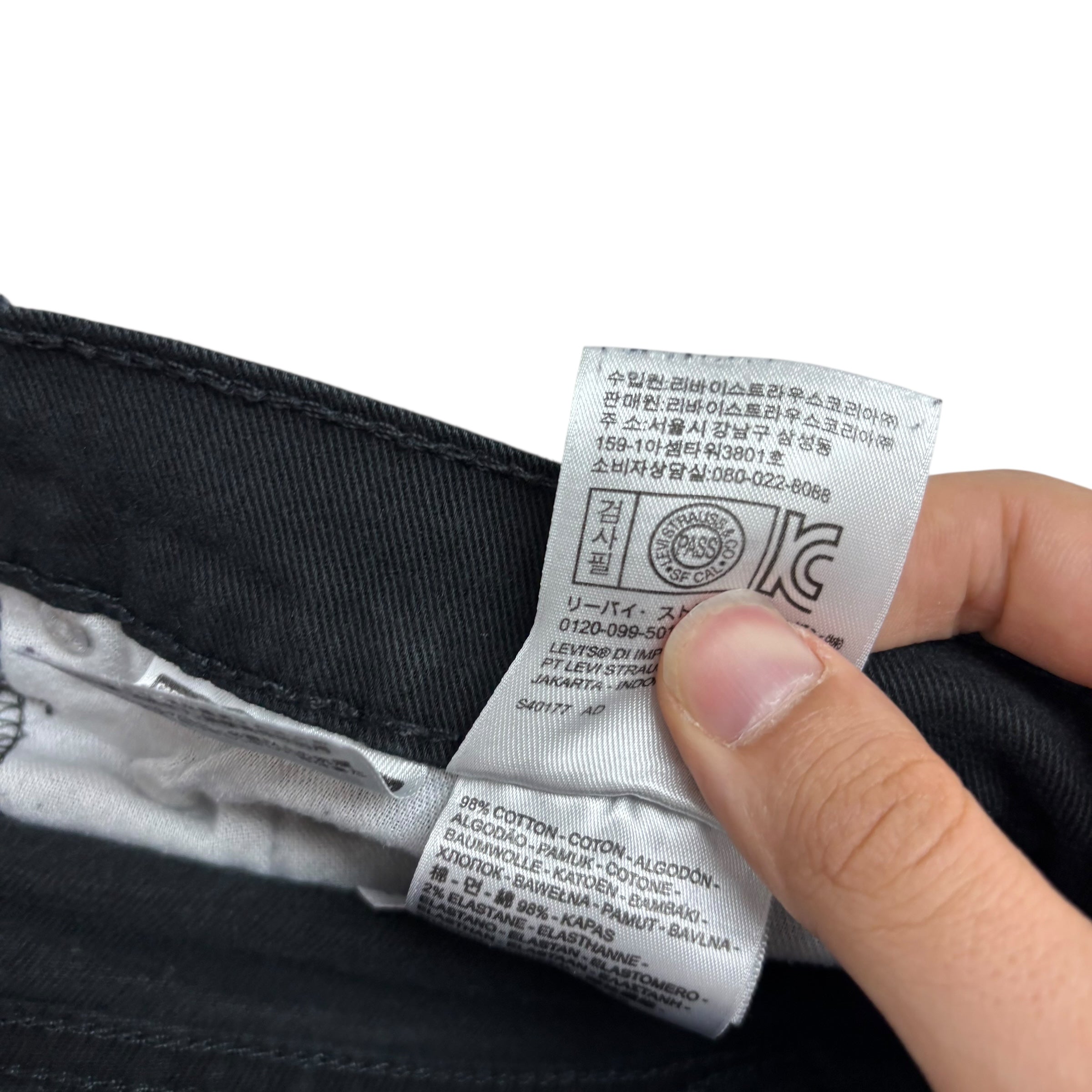 Levis 541 Jeans W52 L29 Mens Black Athletic Tapered Fit Stretch Denim (F)