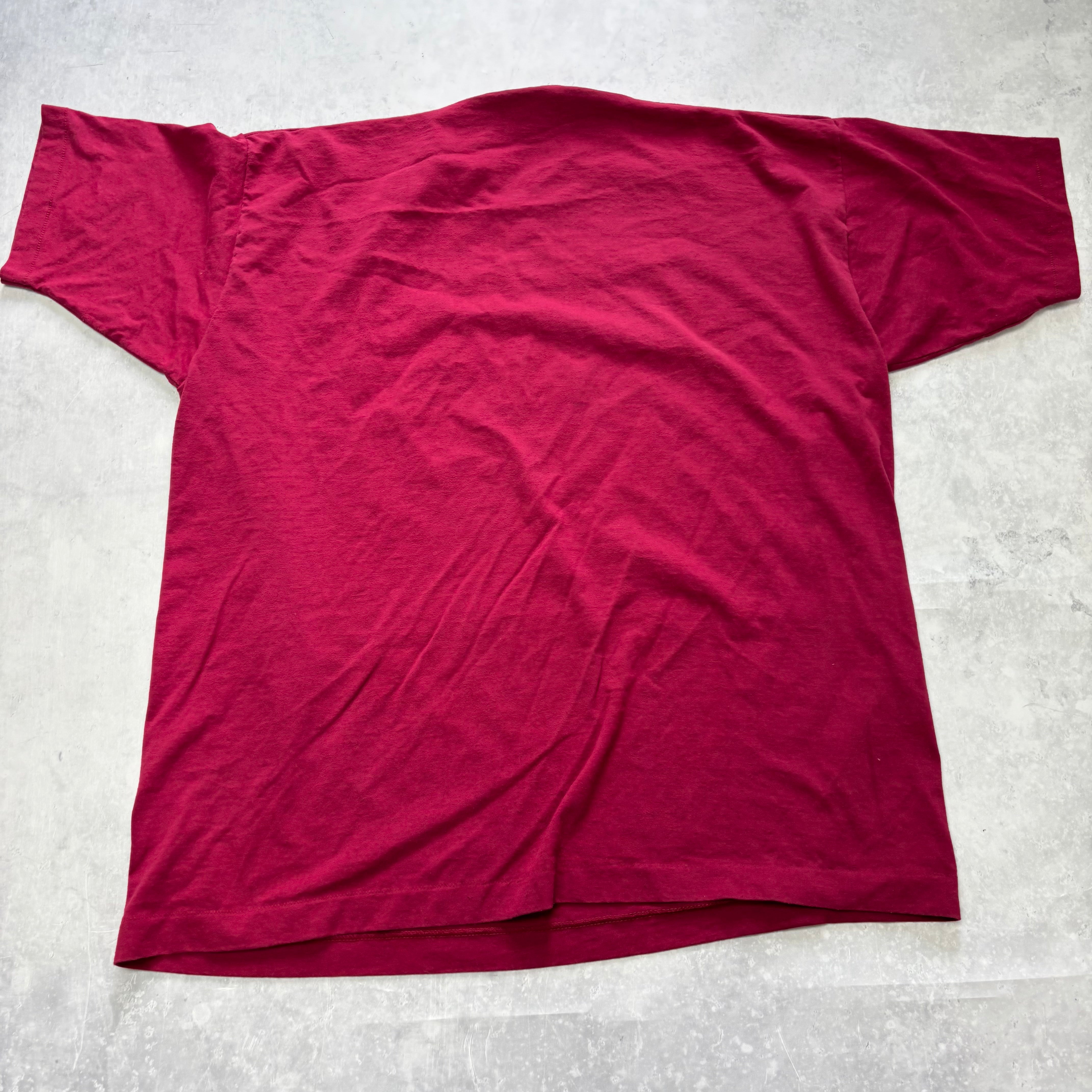 T Shirt Mens XXL Burgundy Single Stitch Graphic Print 00s USA