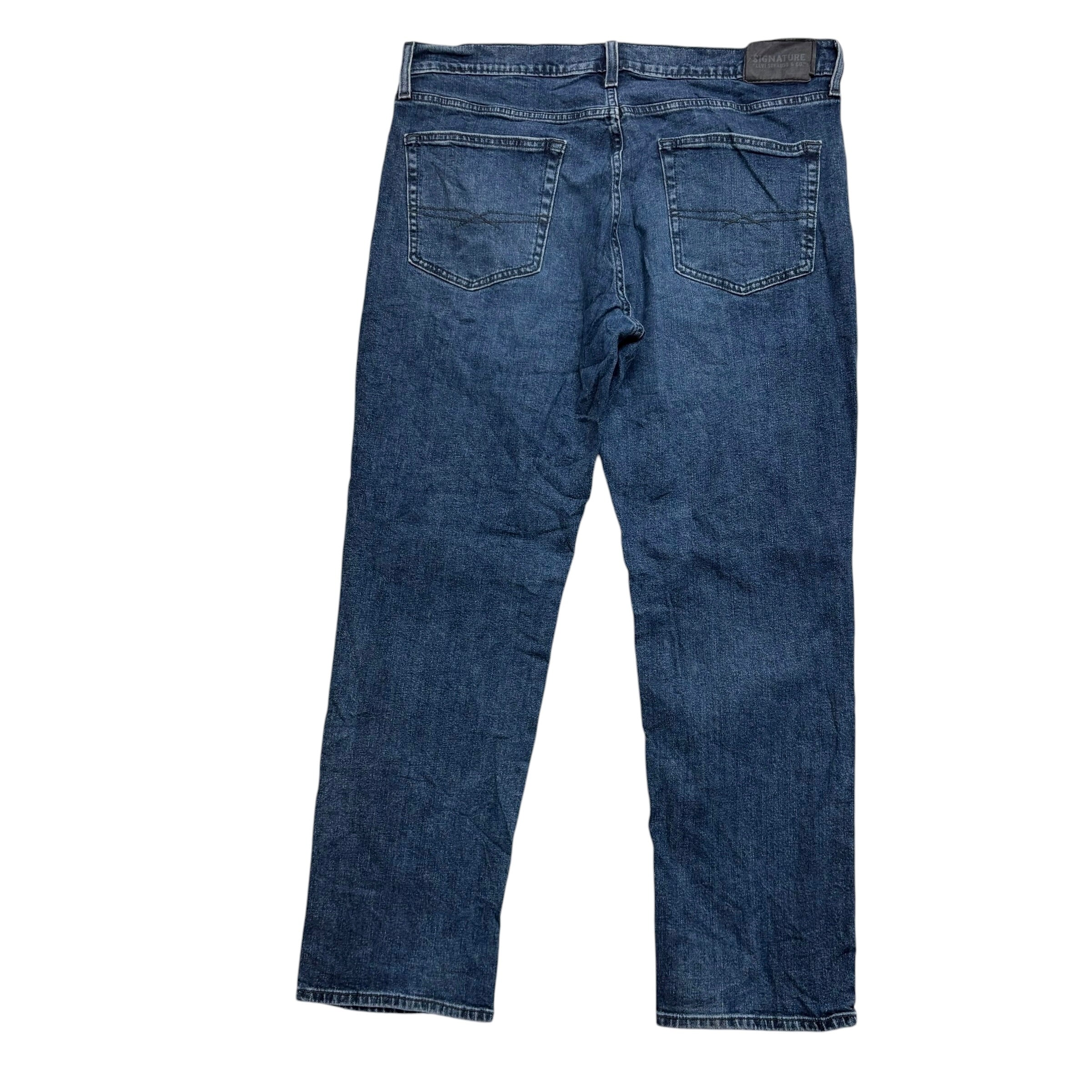 Levis Signature Jeans W36 L29 Mens Navy Blue Athletic Tapered Fit Stretch (E)