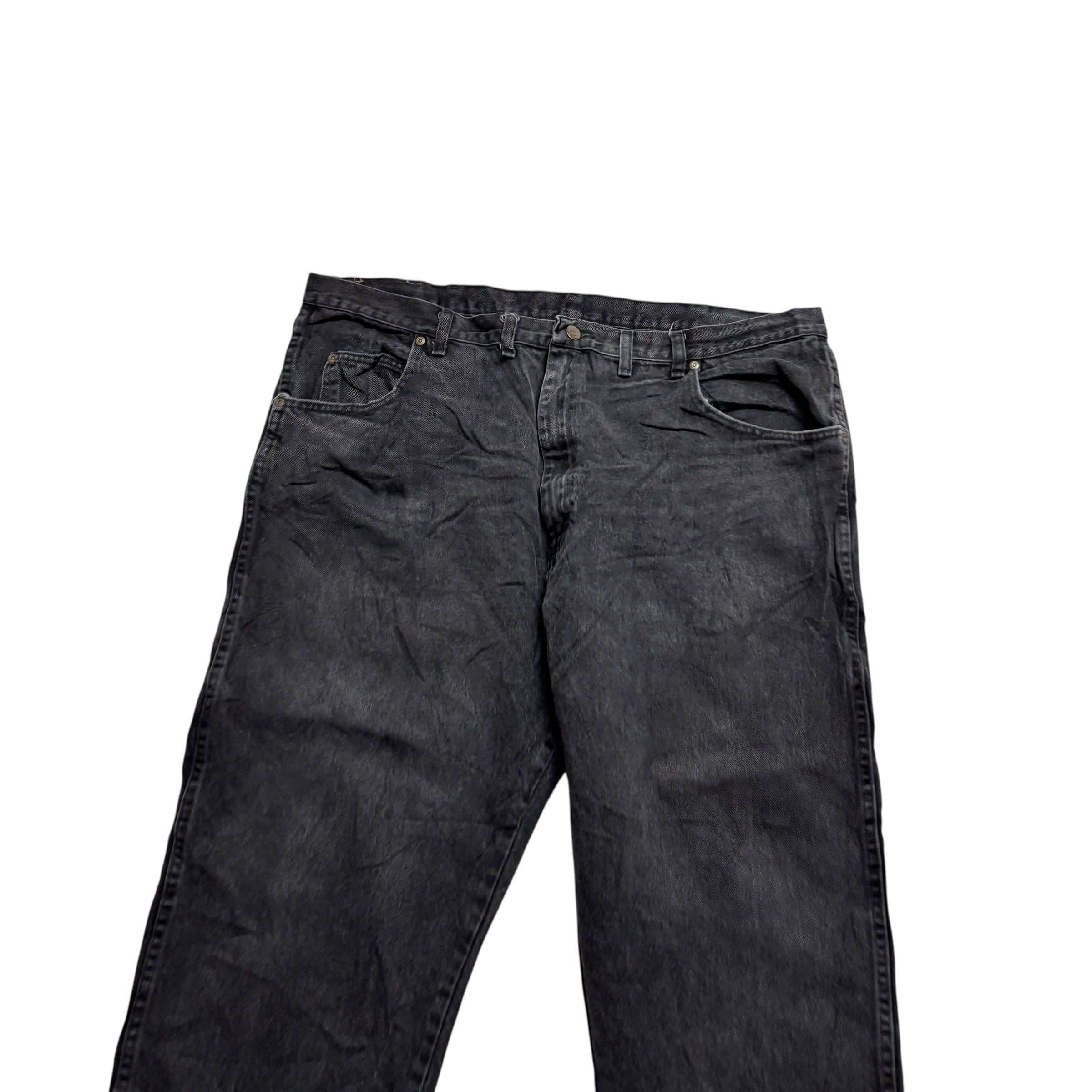 Wrangler Jeans W42 L27 Mens Black Relaxed Straight Fit Vintage Denim