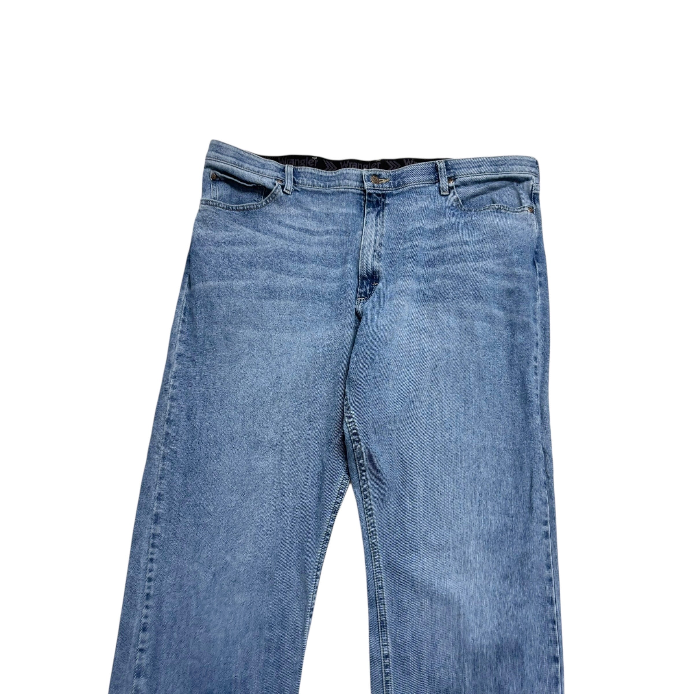Wrangler Jeans W44 L32 Mens Mid Blue Relaxed Straight Fit Stretch Denim (E)