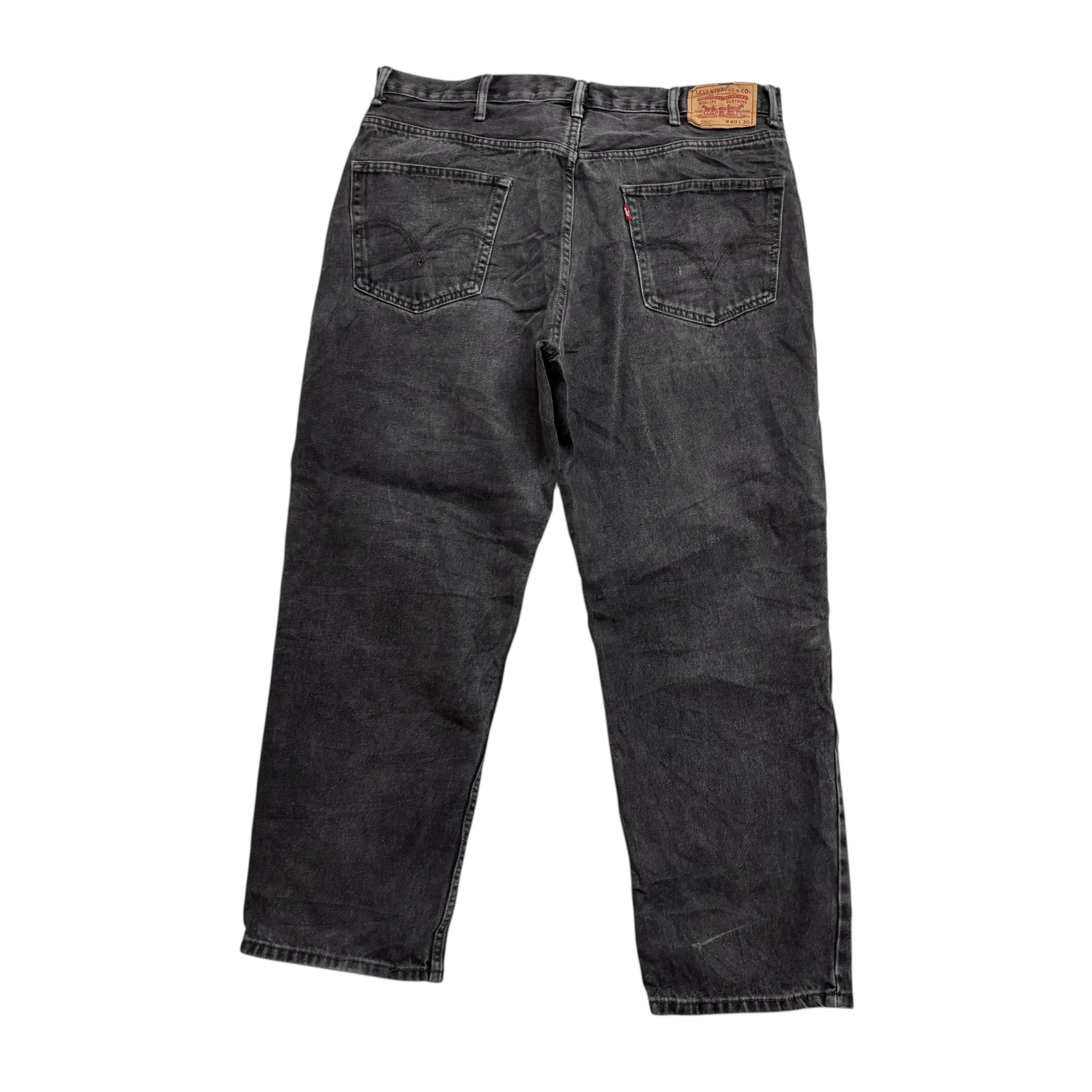 Levis 550 Jeans W40 L30 Mens Black Baggy Relaxed Straight Fit Vintage Denim