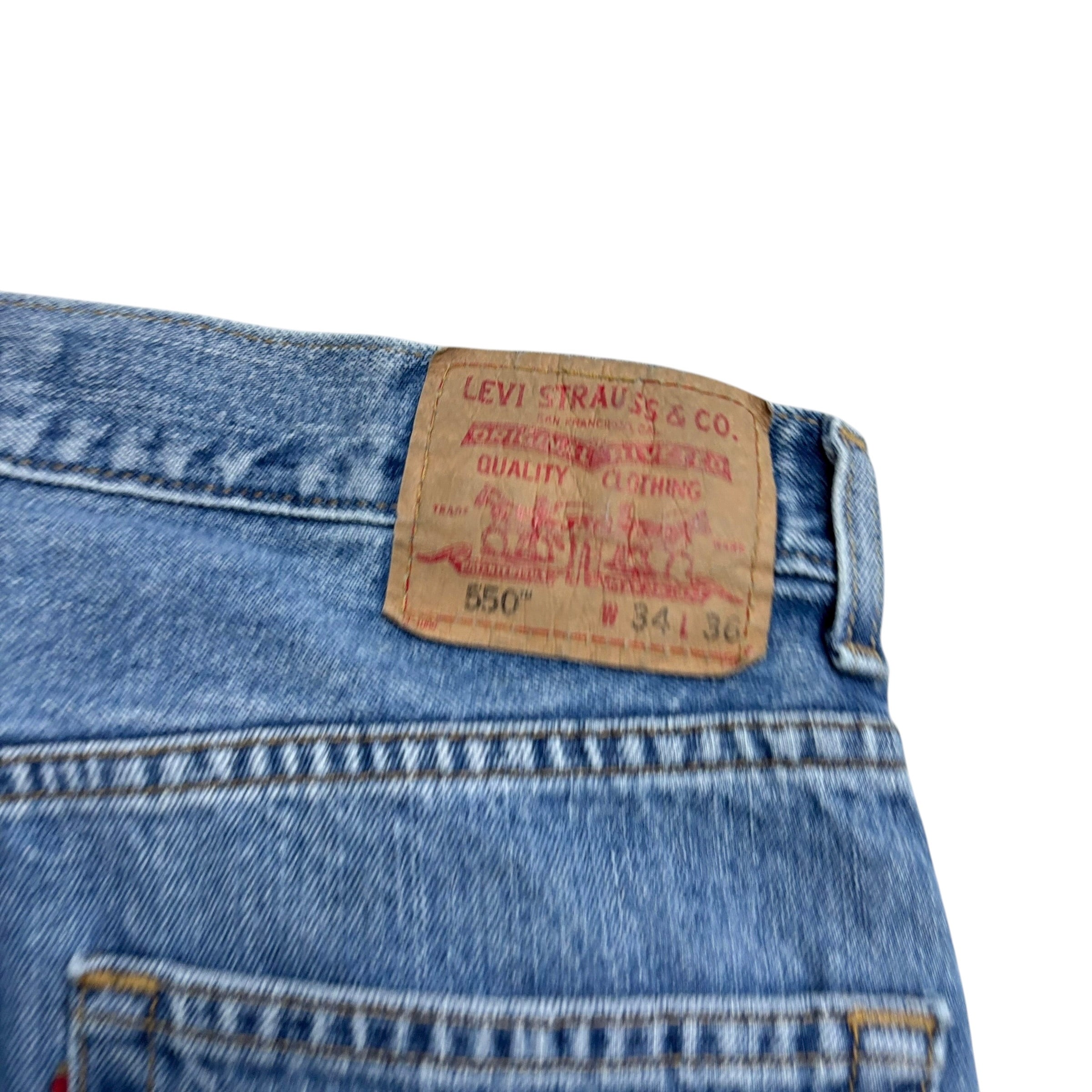 Levis 550 Jeans W32 L36 Mens Mid Blue Baggy Relaxed Straight Vintage Denim (E)