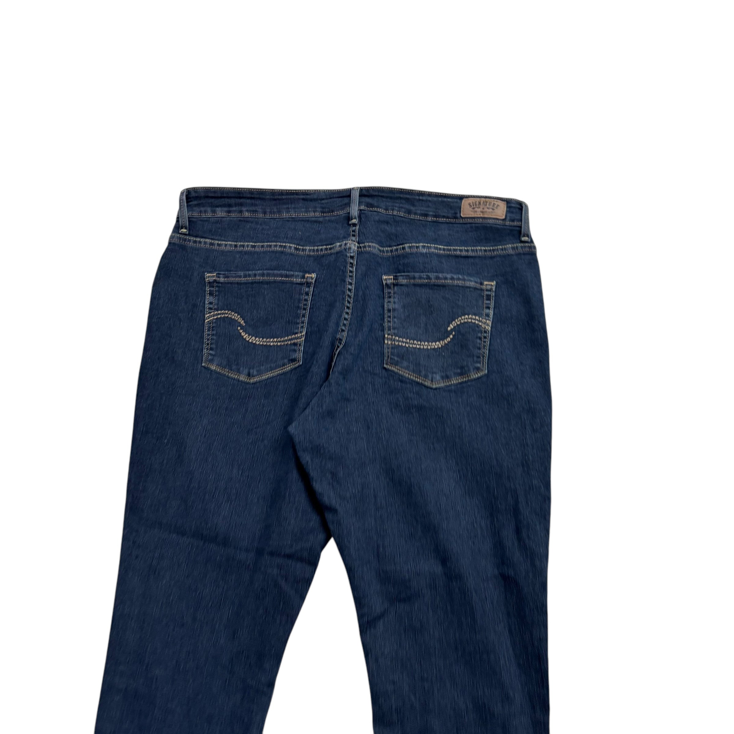 Levis Signature Jeans W36 L27 Womens Skinny Fit Dark Blue Stretch Denim (E)