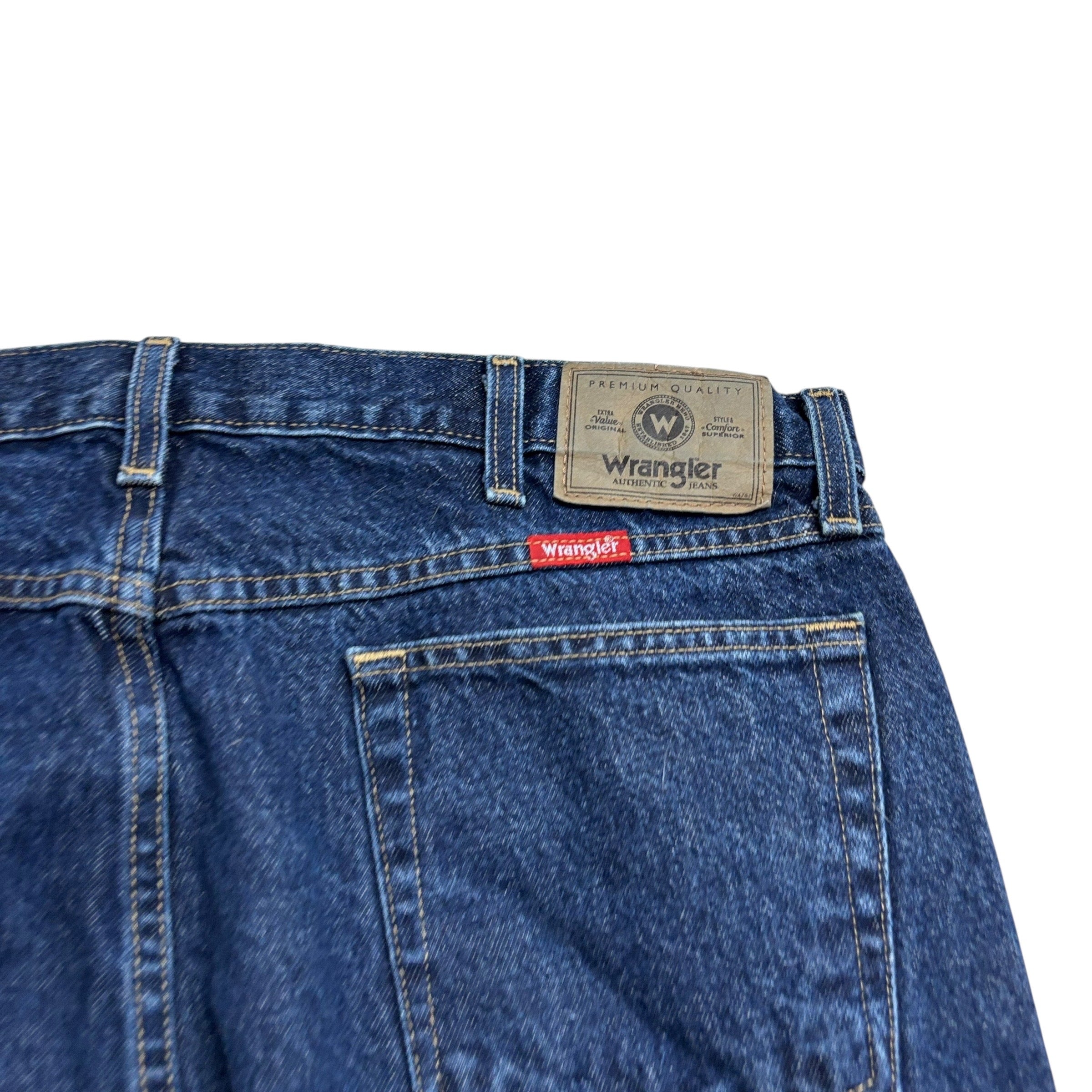 Wrangler Jeans W38 L30 Mens Dark Blue Regular Straight Fit Vintage Denim (E)