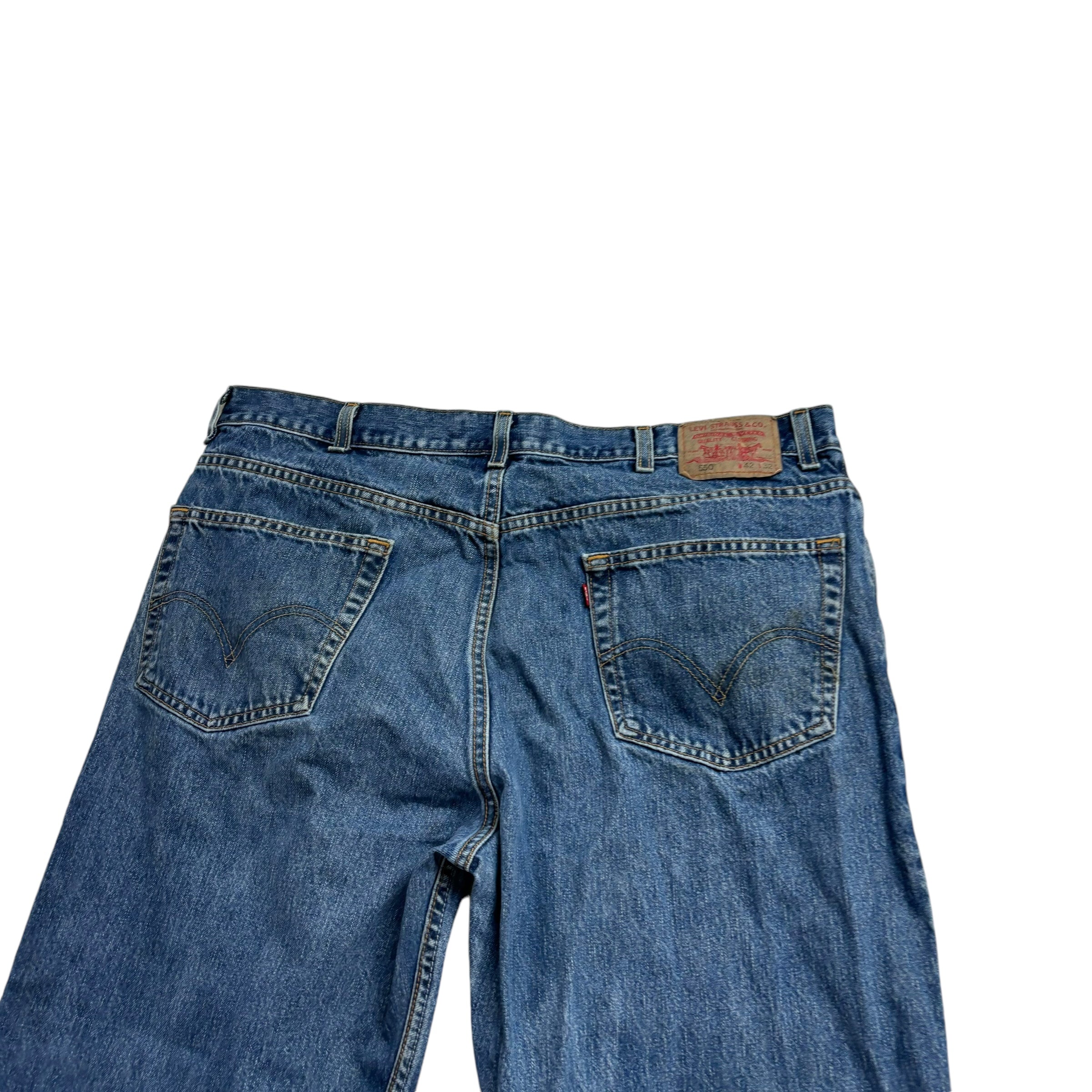 Levis 550 Jeans W40 L31 Mens Mid Blue Baggy Relaxed Straight Fit Vintage Denim