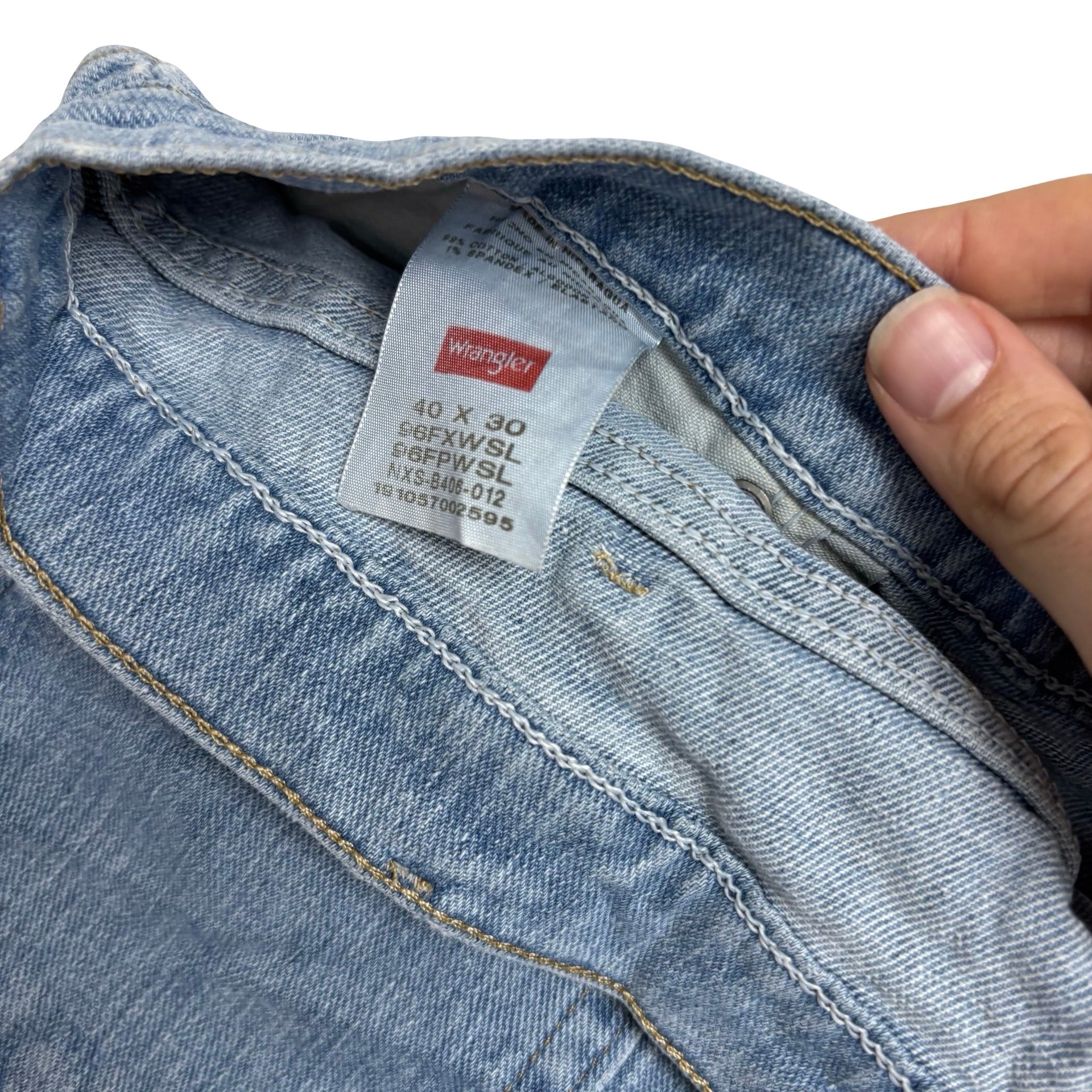 Wrangler Jeans W40 L30 Mens Light Blue Regular Straight Fit Stretch Denim