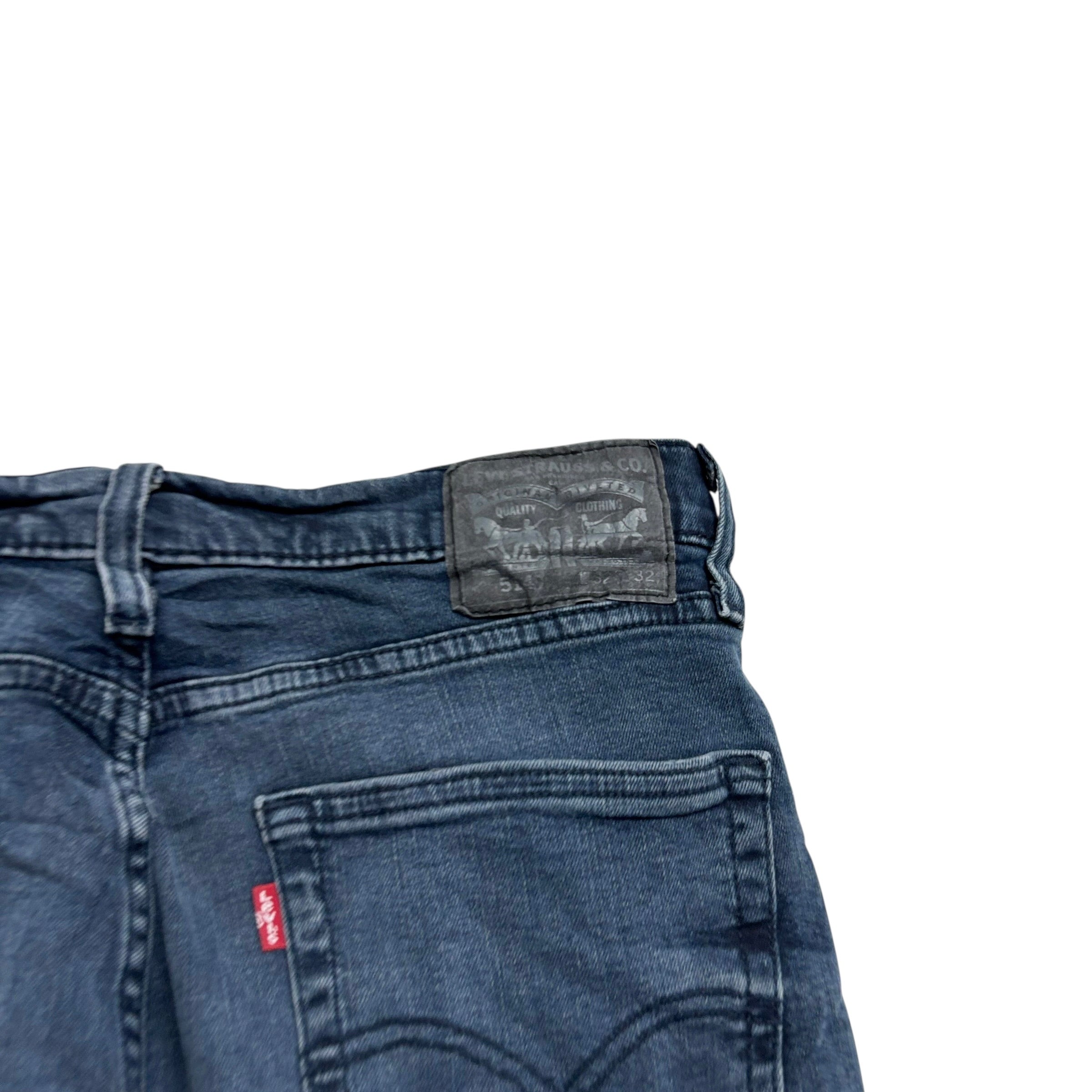 Levis 514 Jeans W32 L32 Mens Navy Blue Regular Straight Fit Stretch Denim (E)