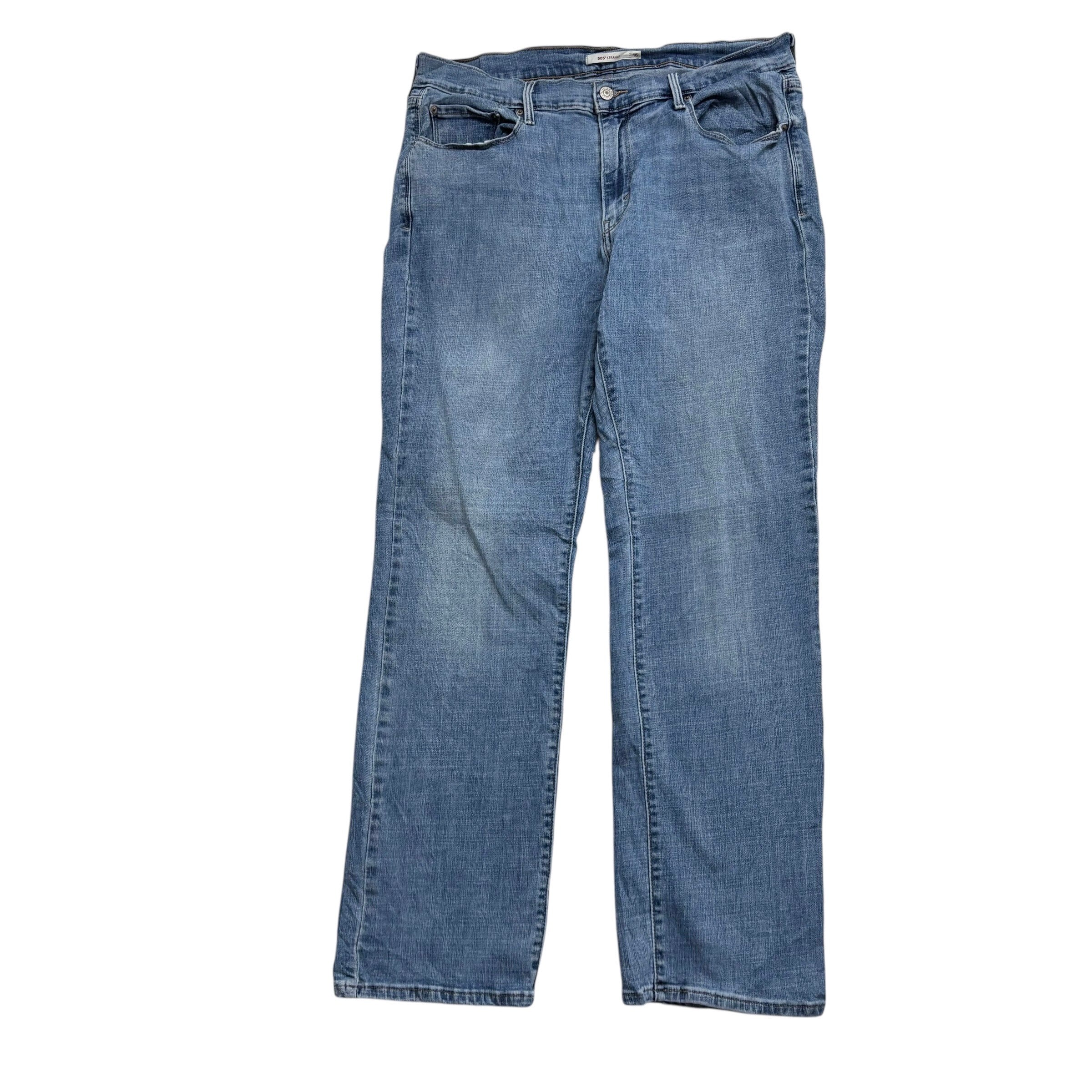 Levis 505 Jeans W34 L30 Womens Regular Straight Light Blue Stretch Denim (E)