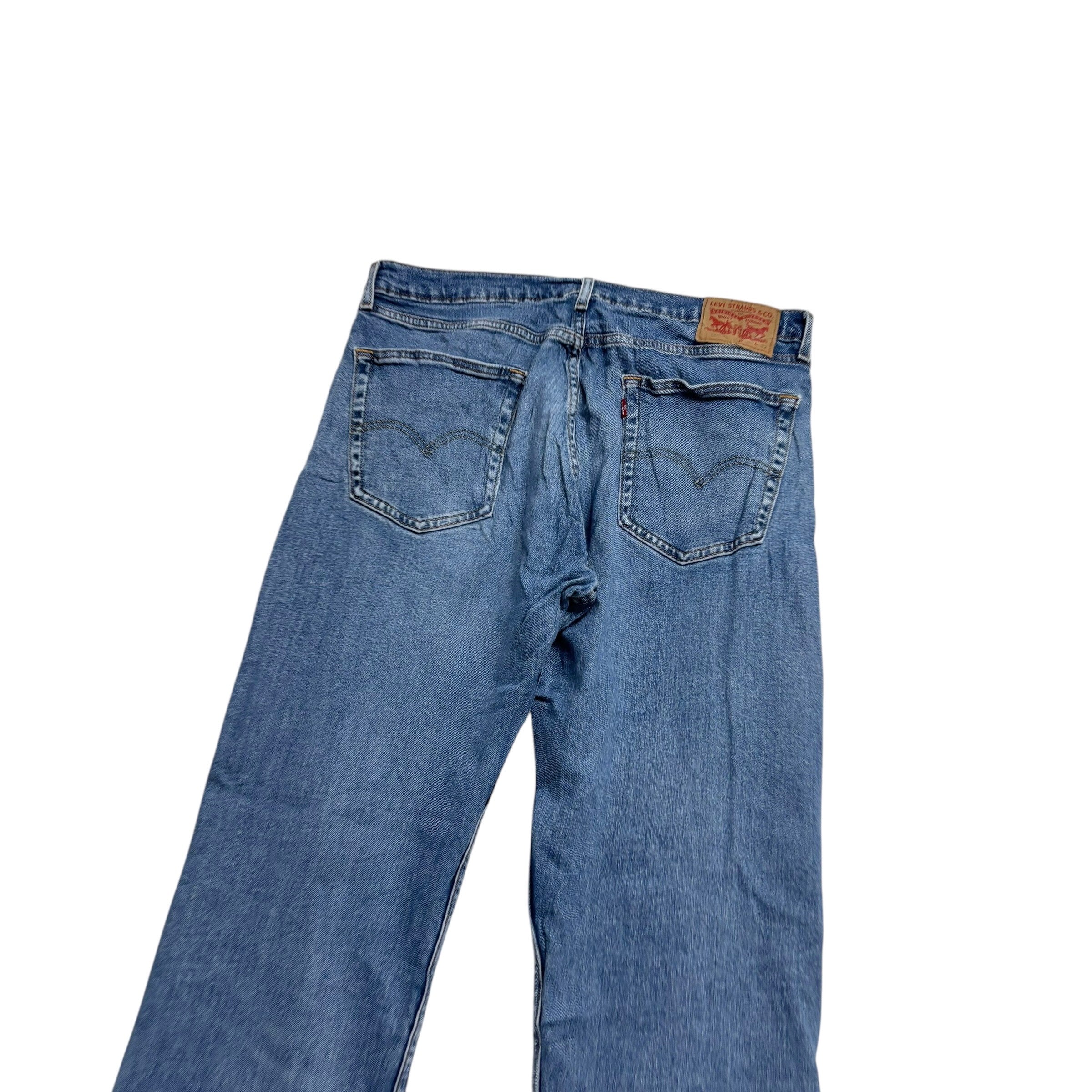 Levis 505 Jeans W36 L32 Mens Mid Blue Regular Straight Fit Stretch Denim