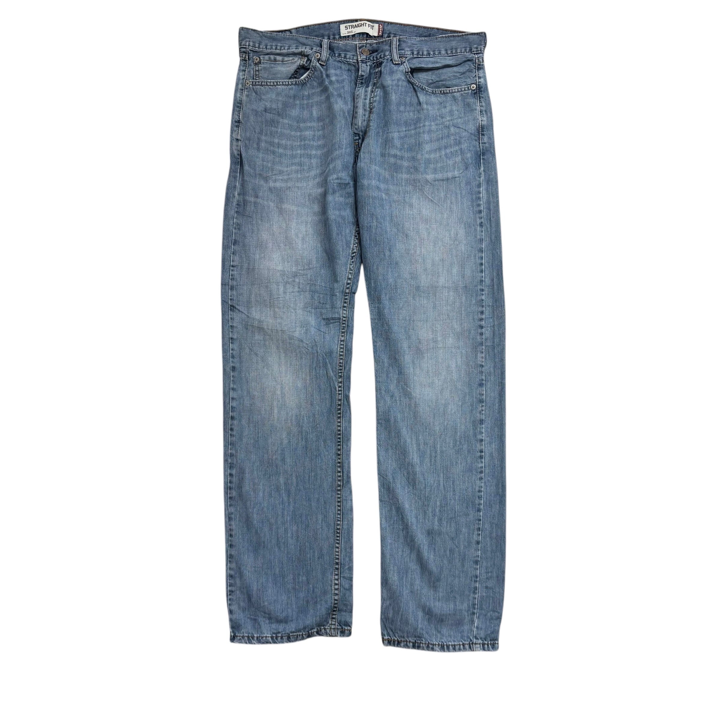 Levis 505 Jeans W36 L34 Mens Mid Blue Regular Straight Fit Vintage Denim (F)