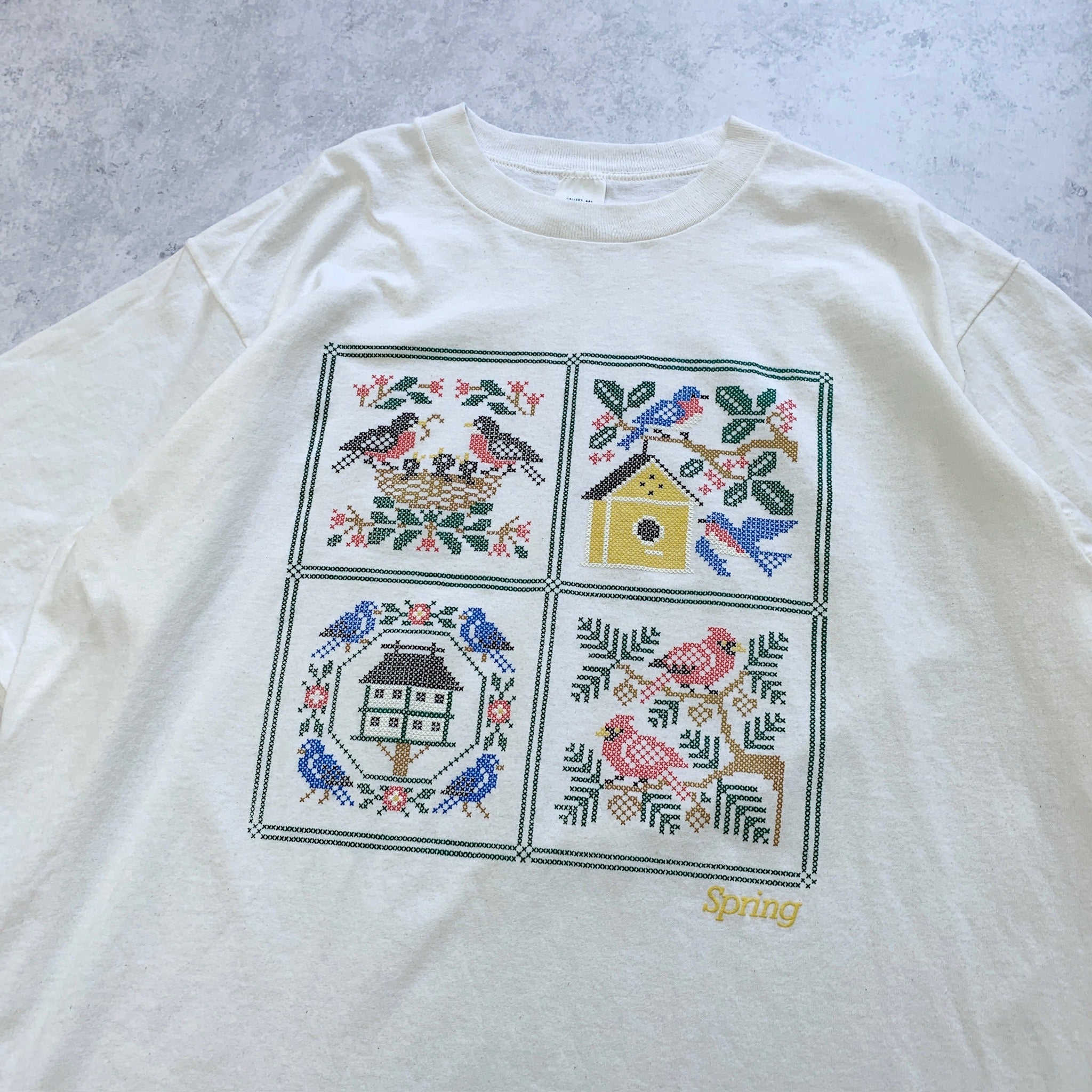 Vintage T Shirt Mens XXL White Single Stitch Graphic Print 90s USA Nature