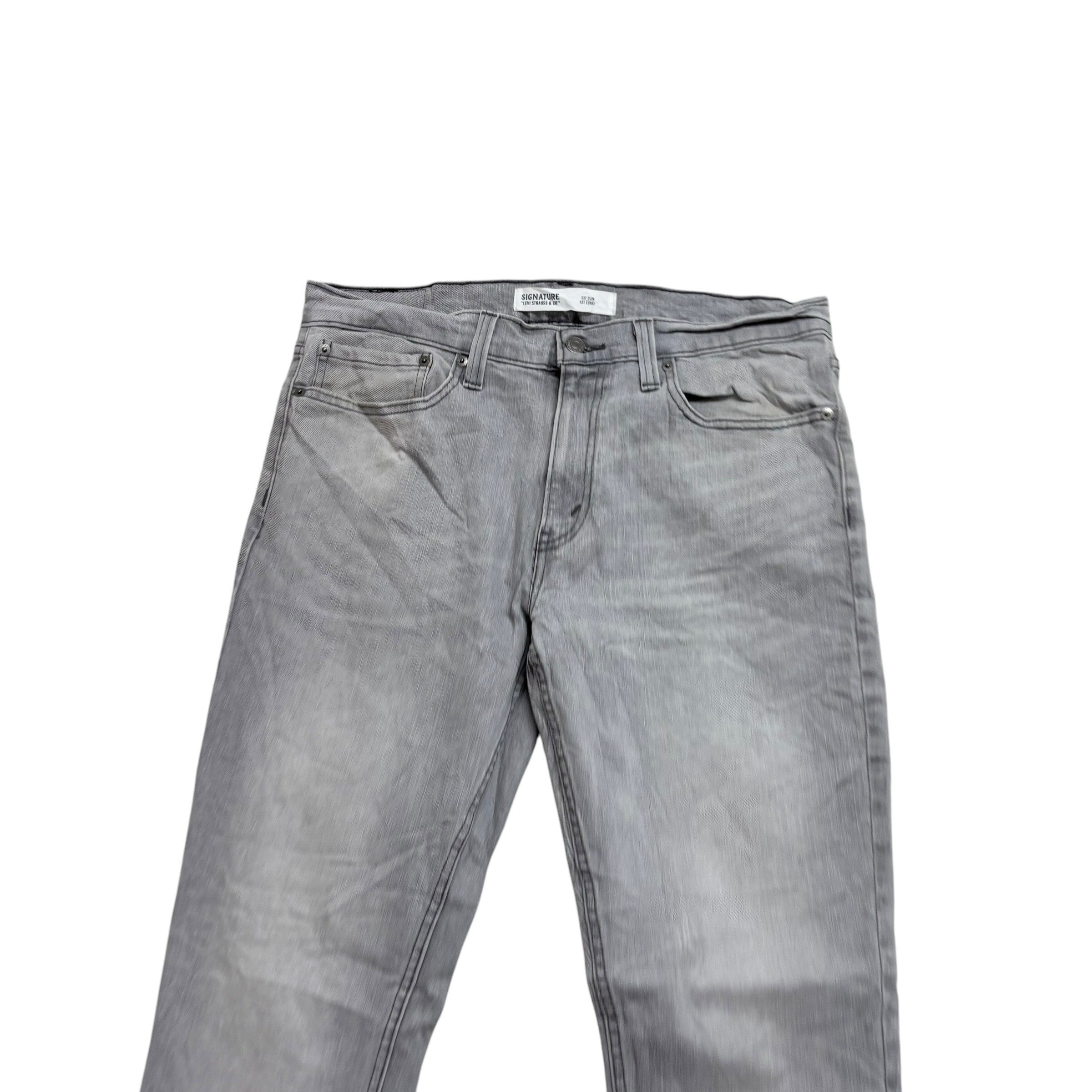 Levis Signature Jeans W34 L32 Mens Grey Slim Fit Stretch Denim (E)