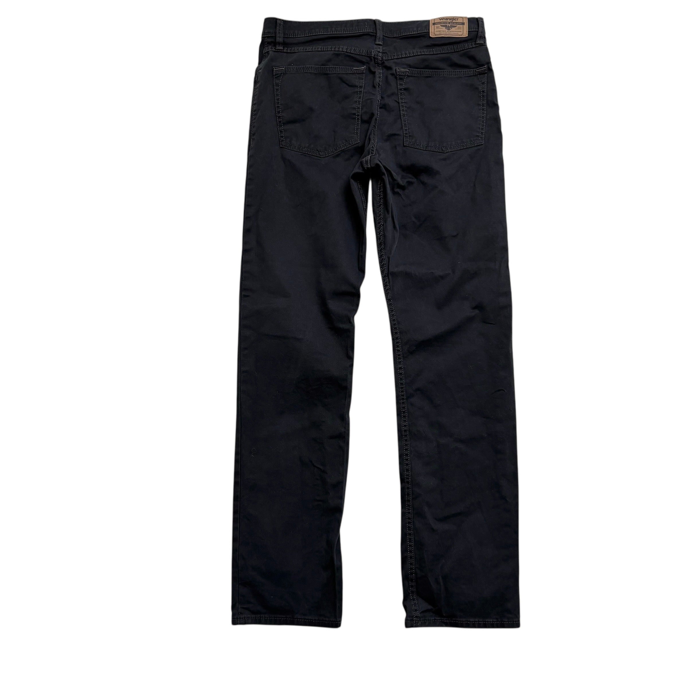 Wrangler Trousers W32 L32 Mens Black Regular Straight Fit Stretch Pants (E)