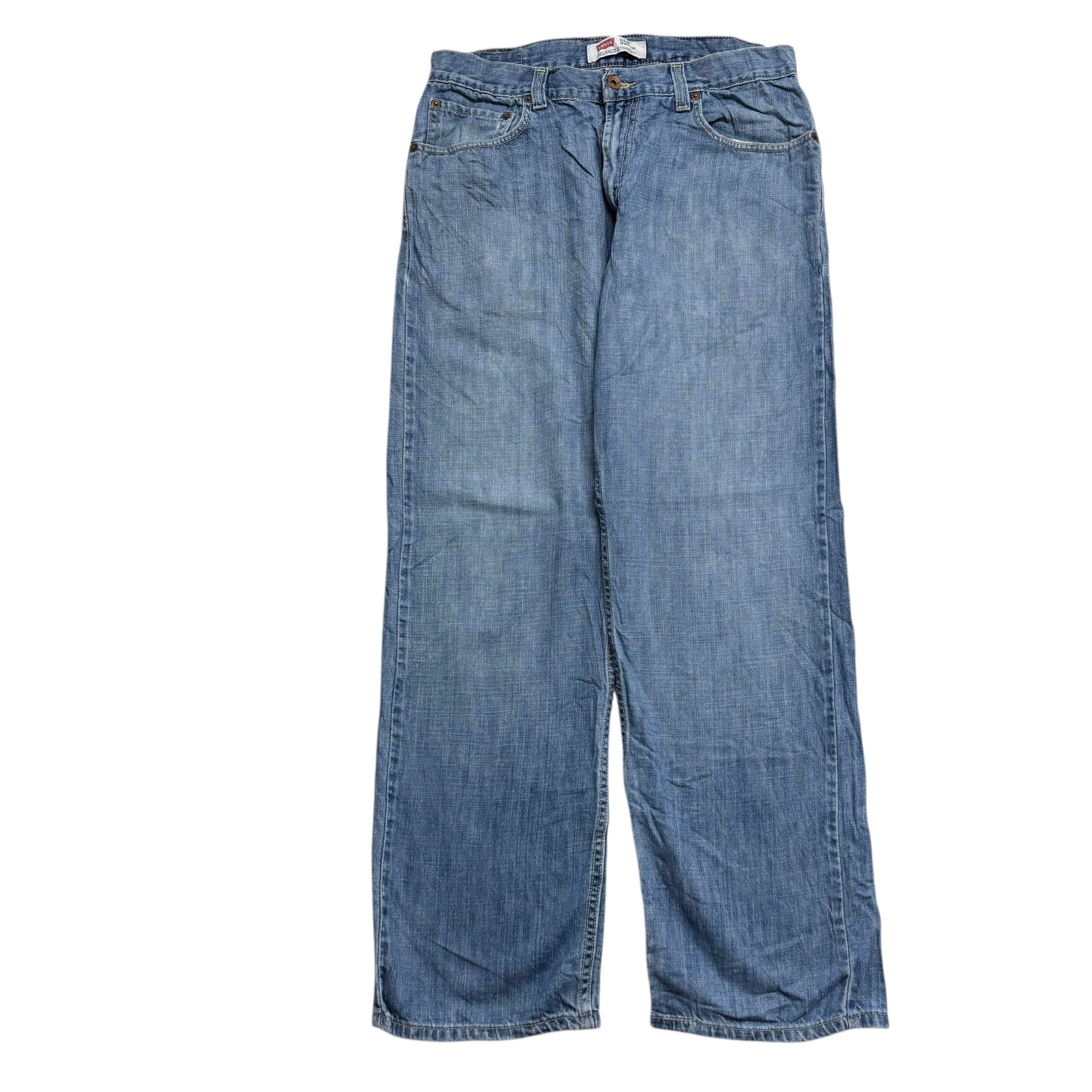 Levis 559 Jeans W34 L32 Mens Mid Blue Baggy Relaxed Straight Fit Vintage Denim