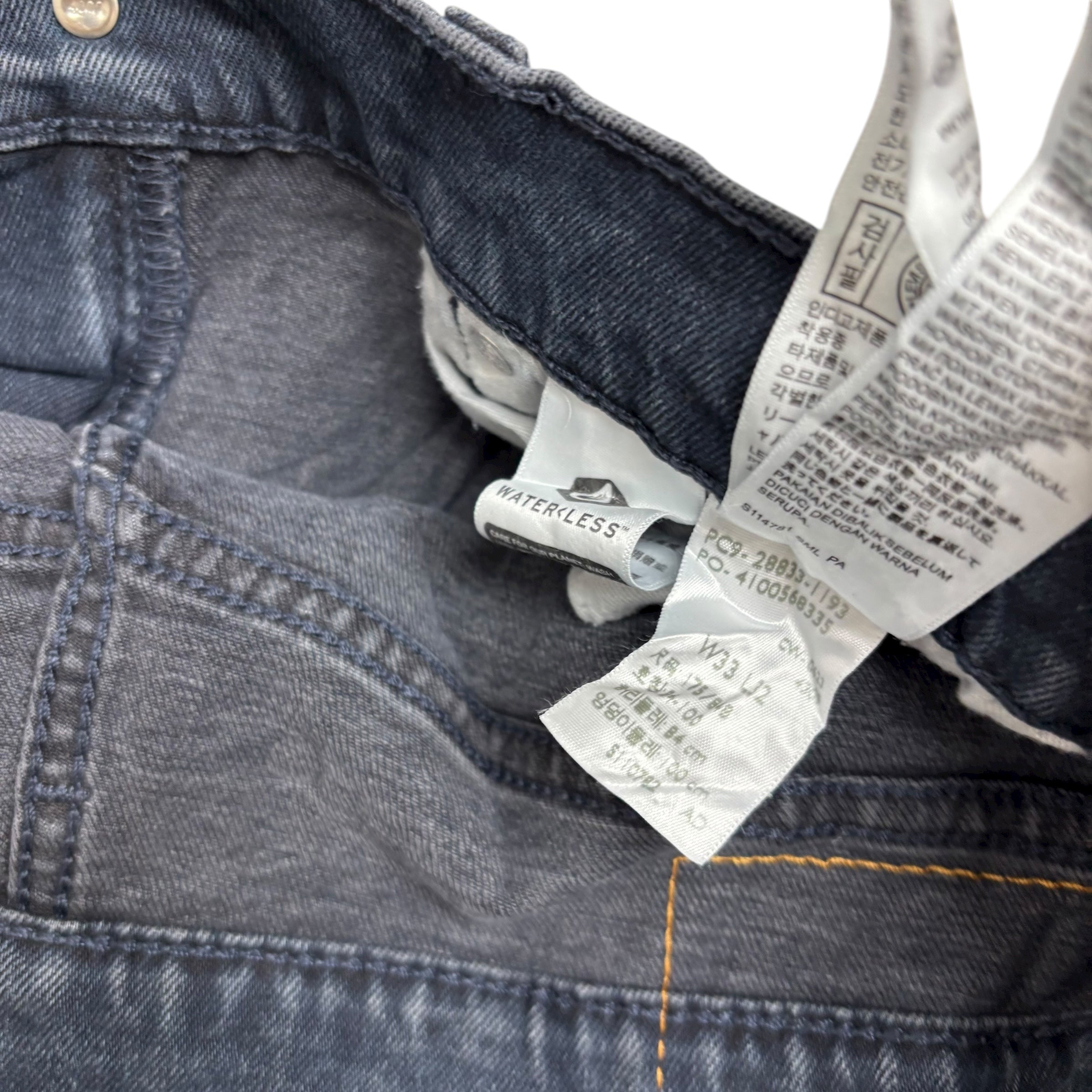 Levis 512 Jeans W33 L32 Mens Navy Blue Slim Tapered Fit Stretch Denim (E)