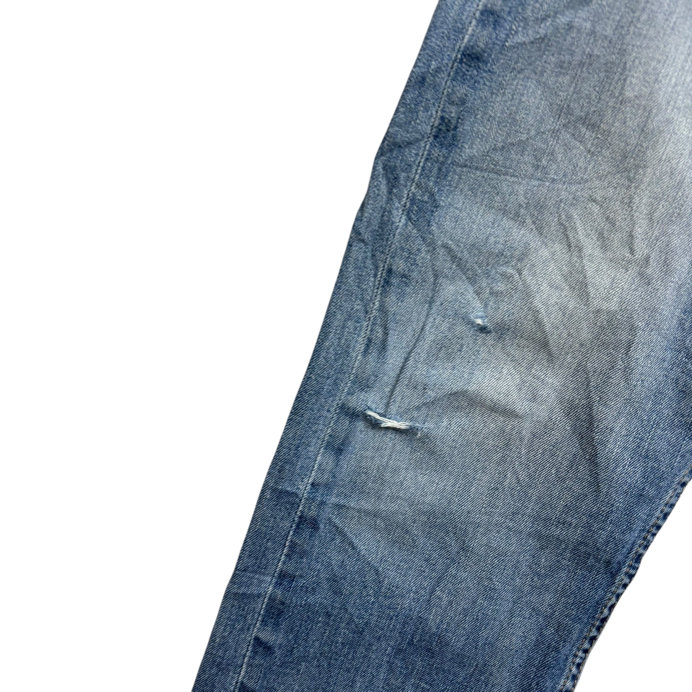 Levis 513 Jeans W34 L30 Mens Mid Blue Slim Straight Fit Stretch Denim (F)