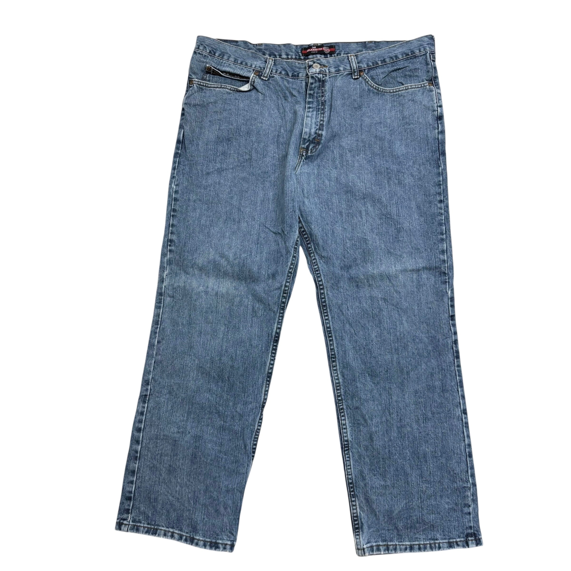 Lee Jeans W40 L30 Mens Relaxed Straight Fit Mid Blue Baggy Vintage Denim (E)