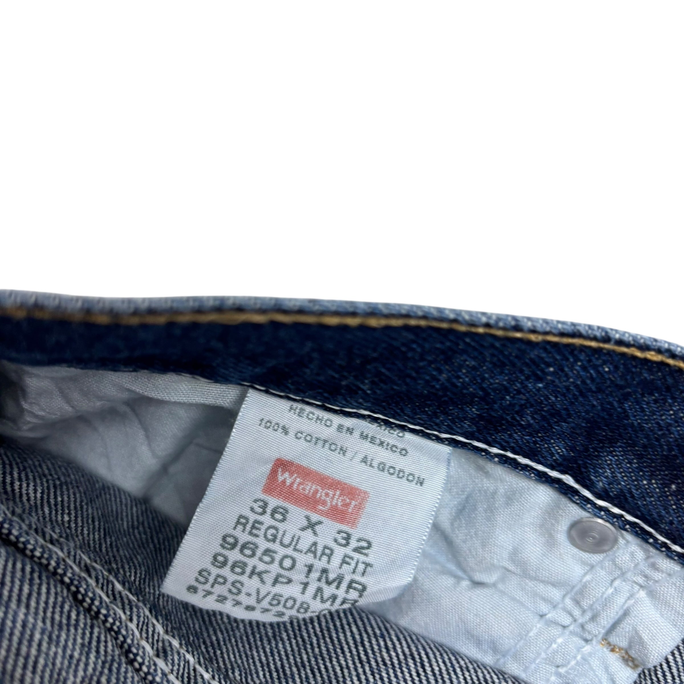 Wrangler Jeans W34 L32 Mens Dark Blue Regular Straight Fit Denim