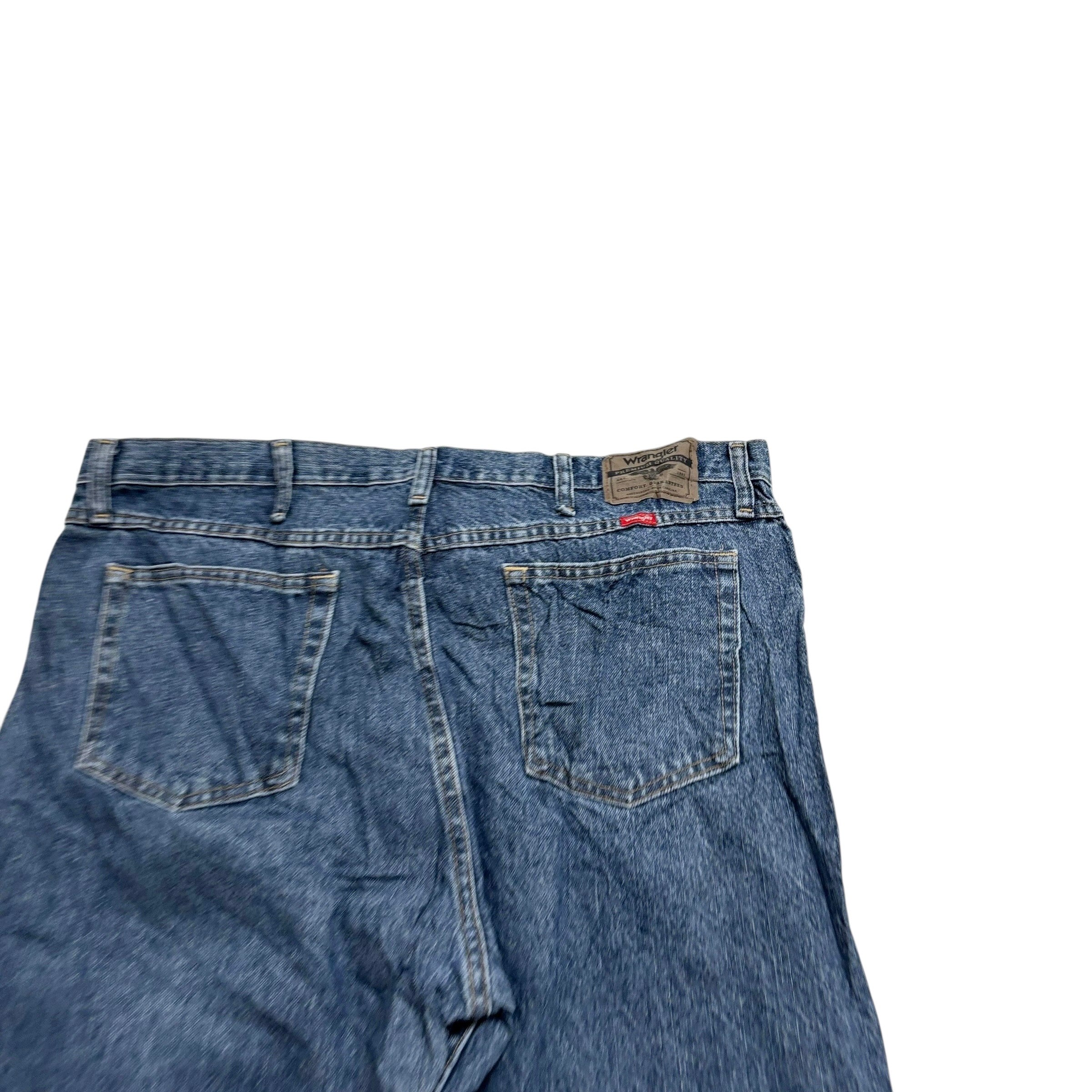 Wrangler Jeans W40 L32 Mens Mid Blue Regular Straight Fit Denim (E)