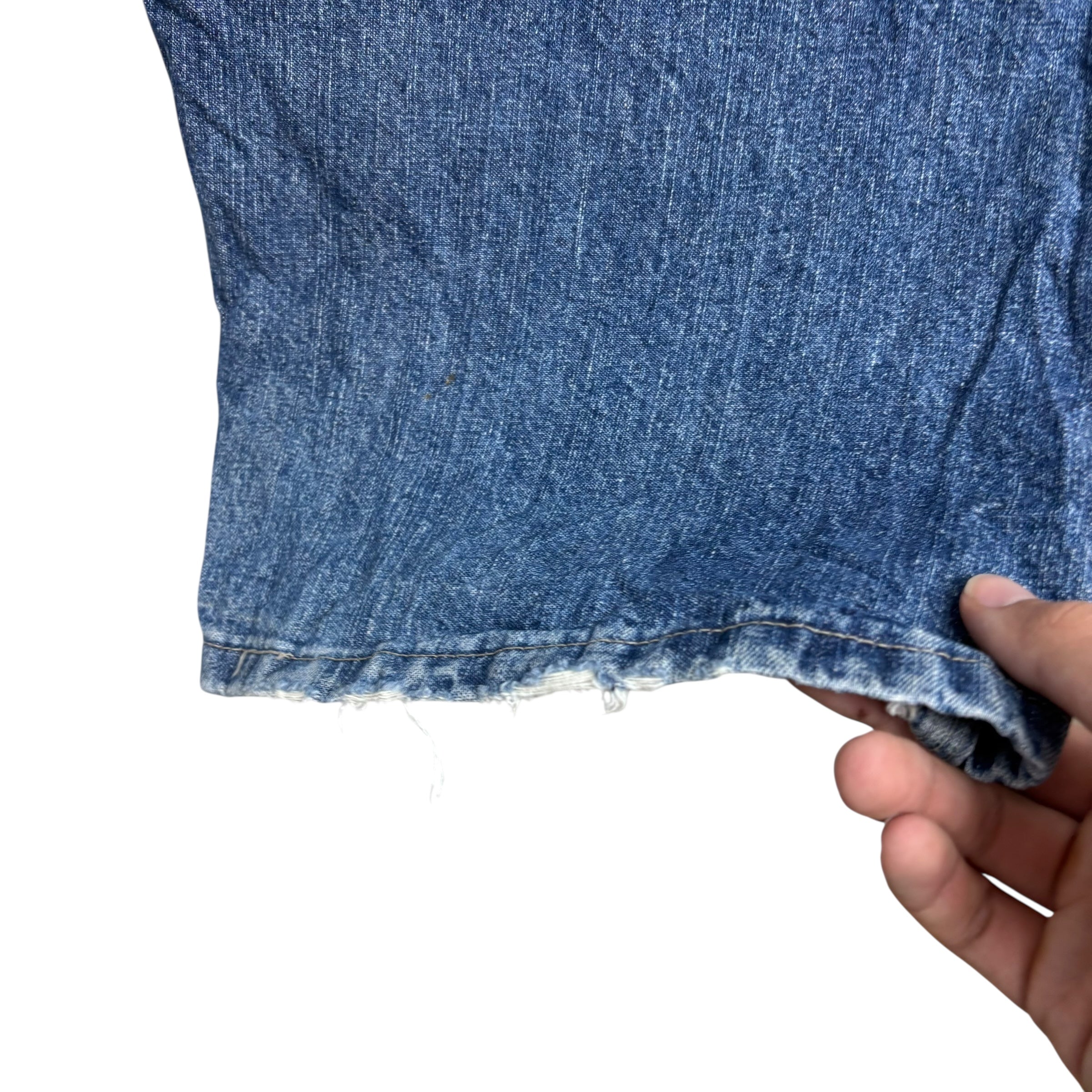 Wrangler Carpenter Jeans W48 L29 Mens Mid Blue Relaxed Straight Fit Vintage