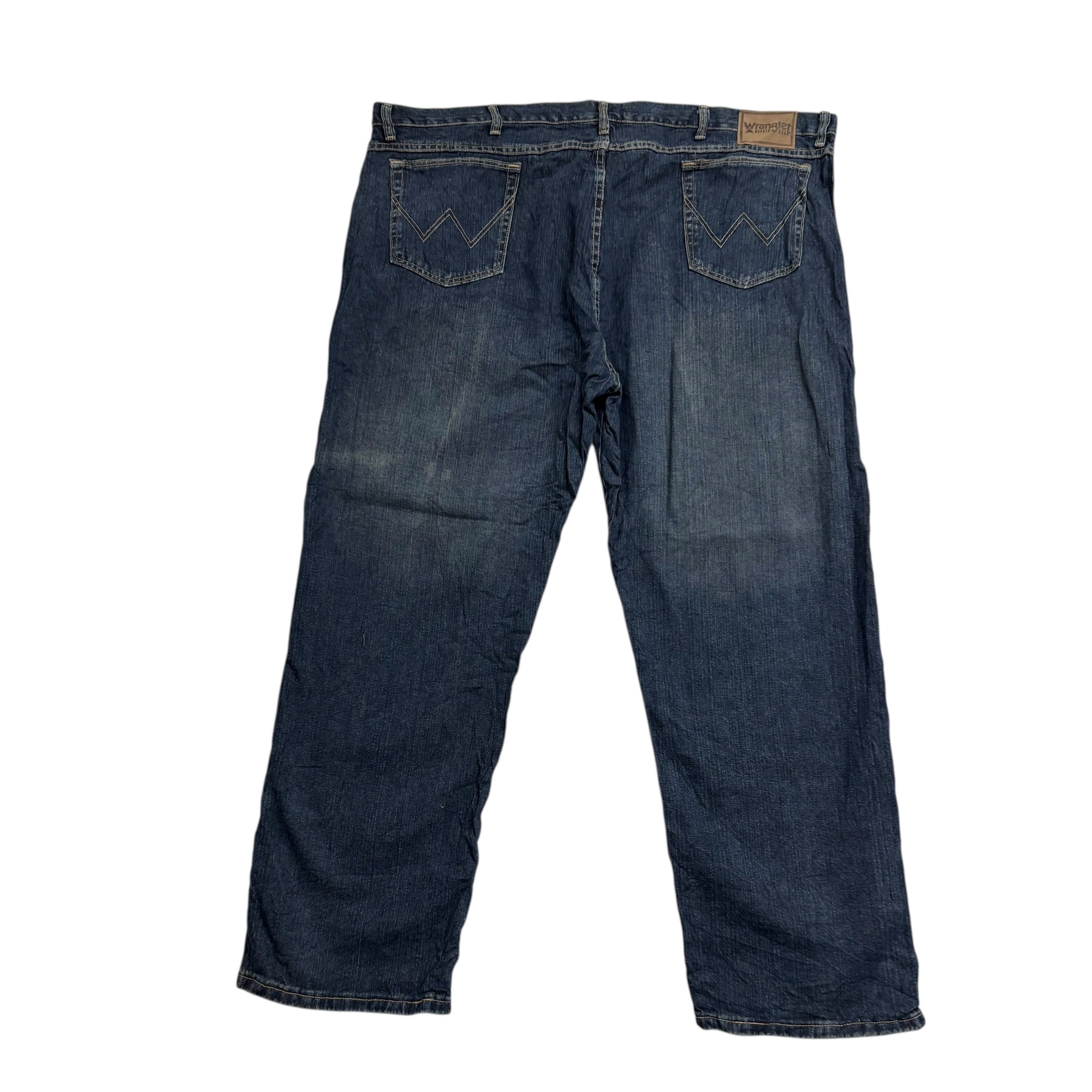 Wrangler Jeans W48 L30 Mens Dark Blue Relaxed Straight Fit Baggy Denim