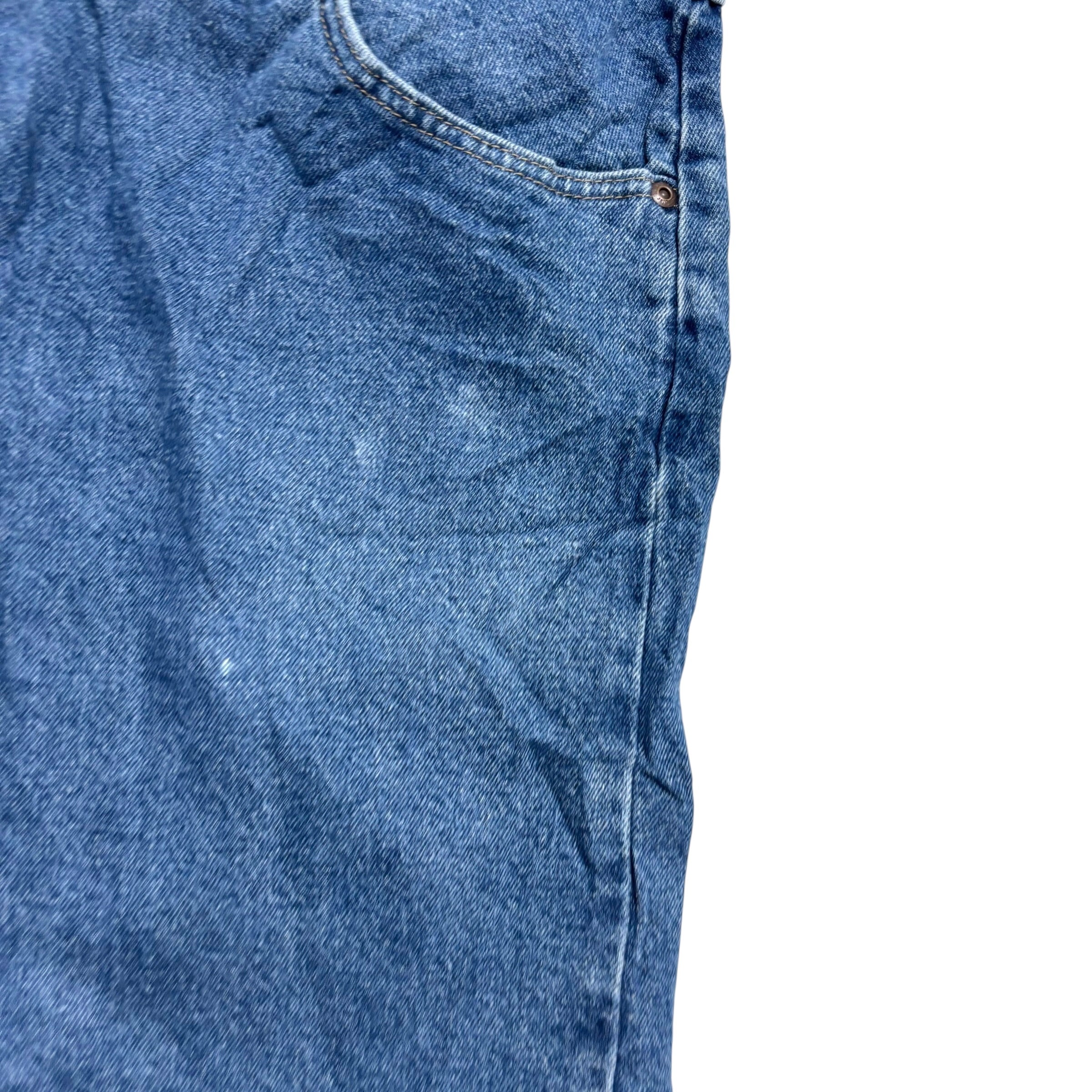 Wrangler Jeans W42 L30 Mens Mid Blue Relaxed Straight Fit Stretch Denim