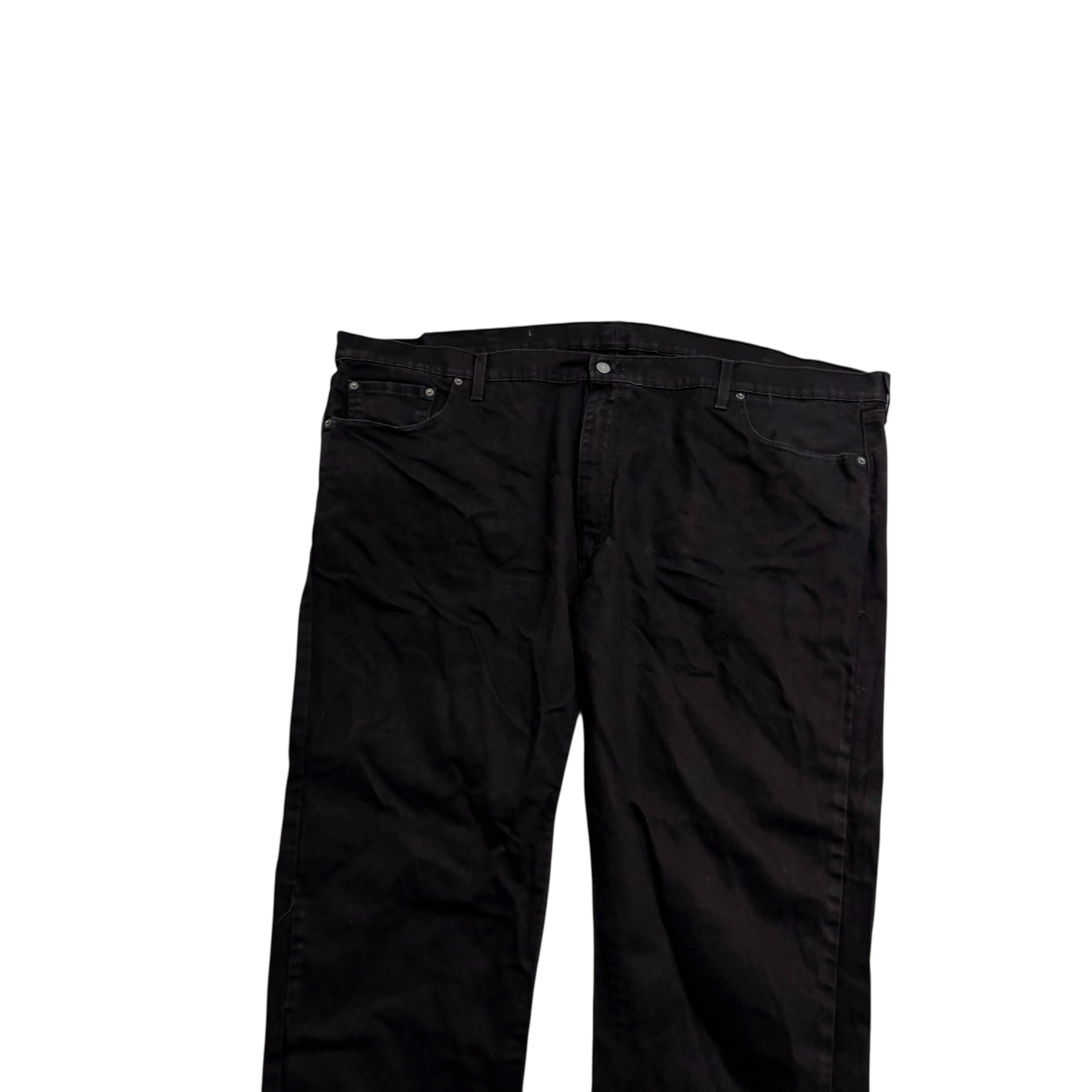 Levis 502 Jeans W52 L27 Mens Black Regular Tapered Fit Stretch Denim (E)