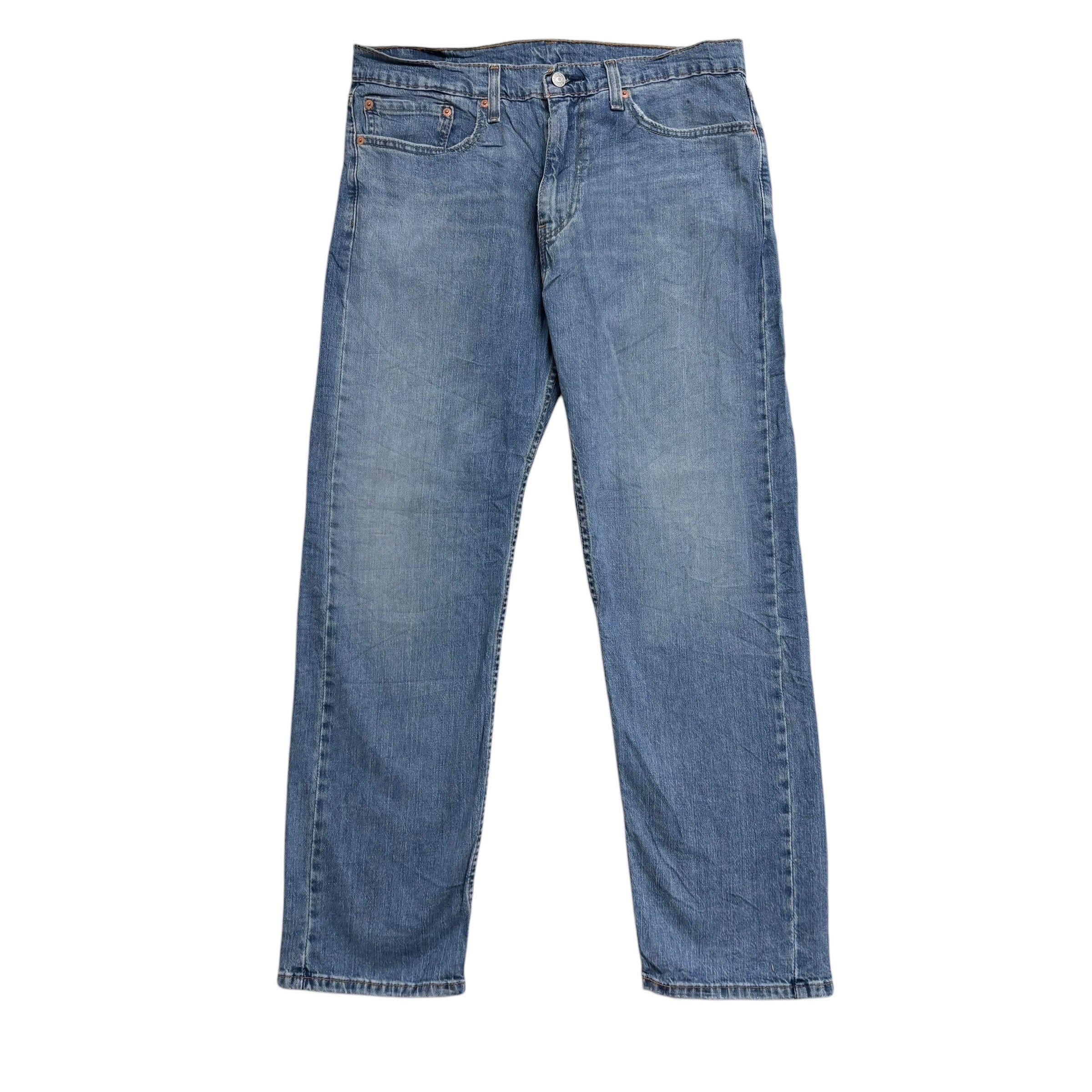 Levis 505 Jeans W34 L30 Mens Light Blue Regular Straight Fit Stretch Denim