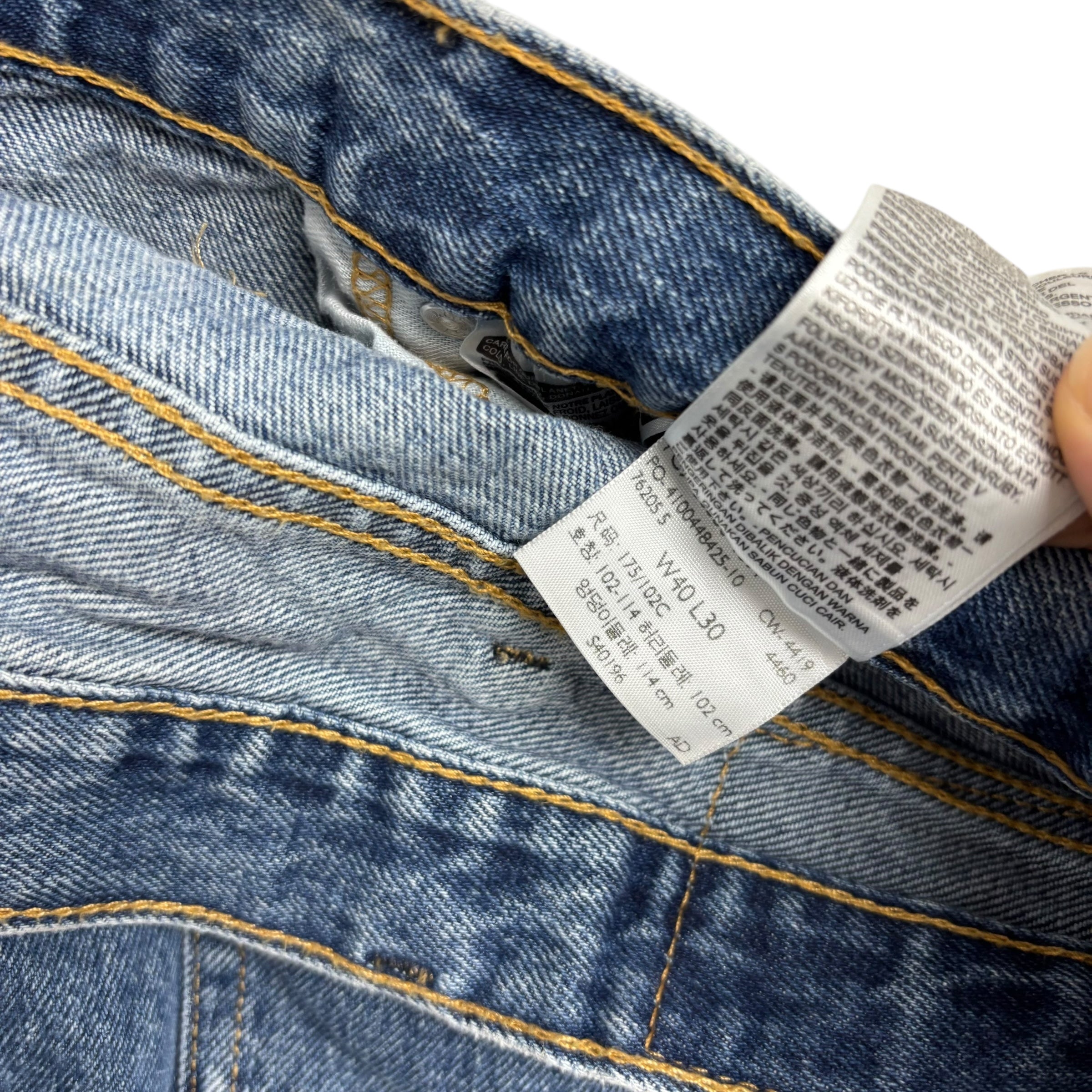 Levis 550 Jeans W40 L30 Mens Mid Blue Baggy Relaxed Straight Fit Denim (E)