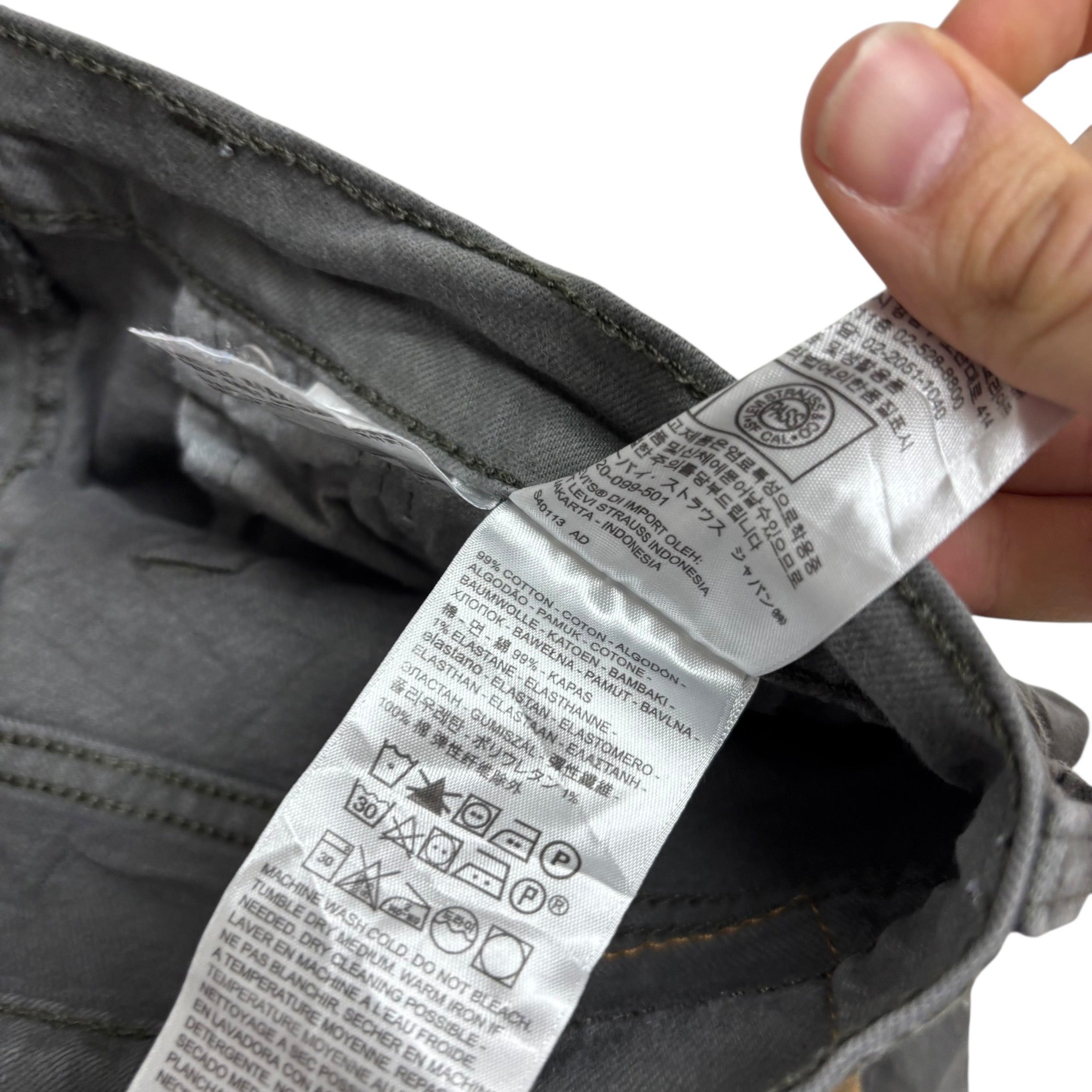 Levis 505 Jeans W29 L30 Mens Green Regular Straight Fit Stretch Denim