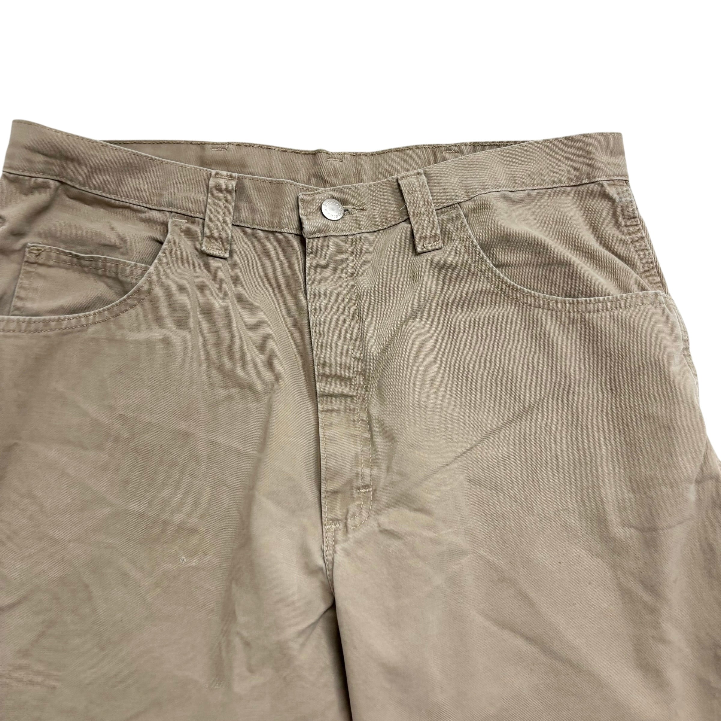Wrangler Baggy Jorts W36 Mens Beige Canvas Shorts Relaxed Carpenter (F)