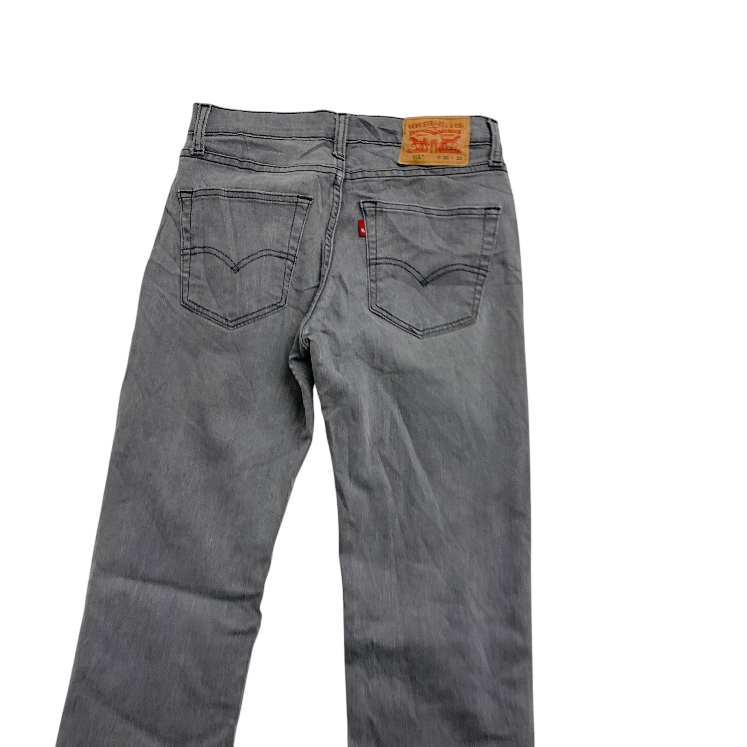 Levis 511 Jeans W30 L32 Mens Grey Slim Fit Stretch Denim