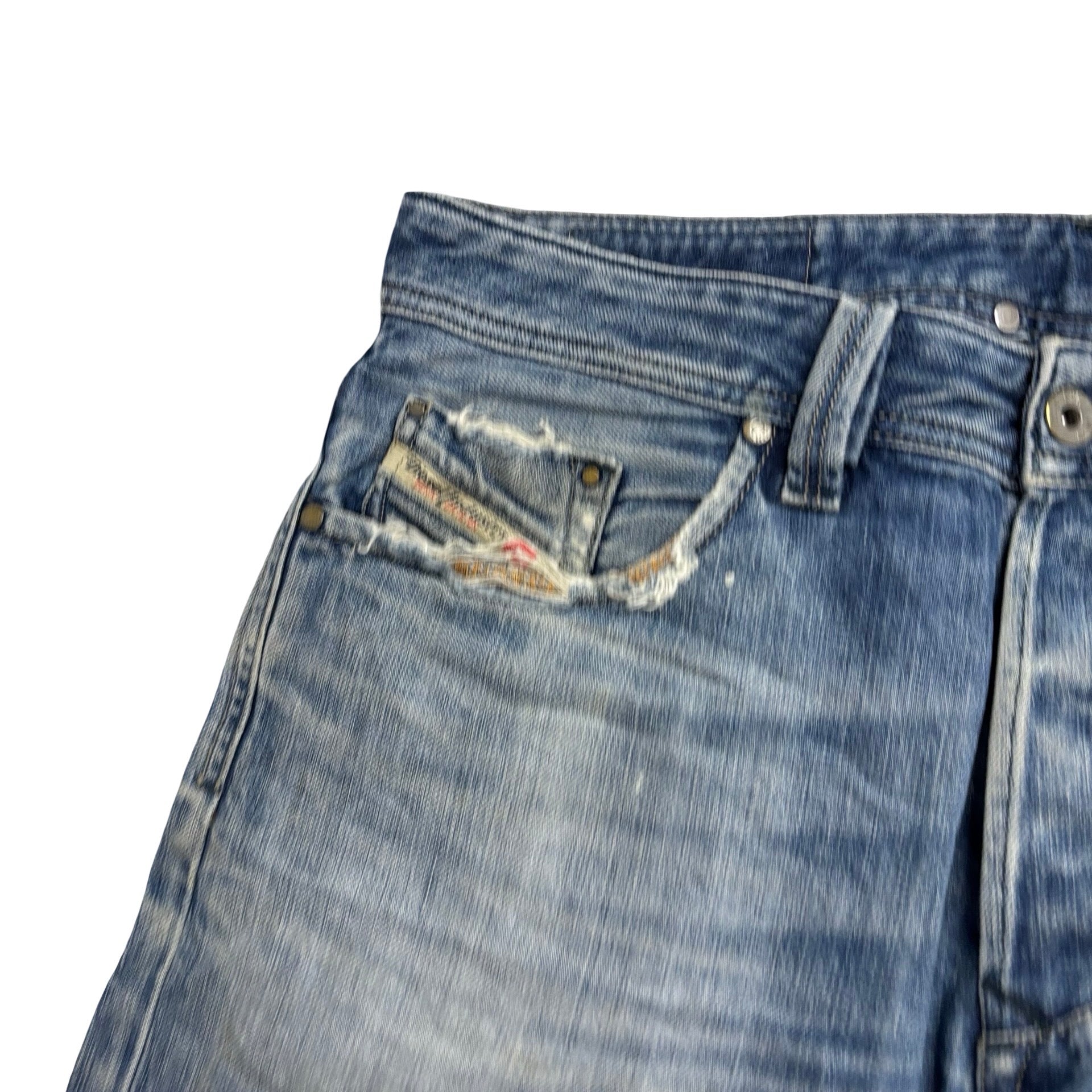 Diesel Larkee Jeans W32 L33 Mens Mid Blue Regular Straight Fit Denim