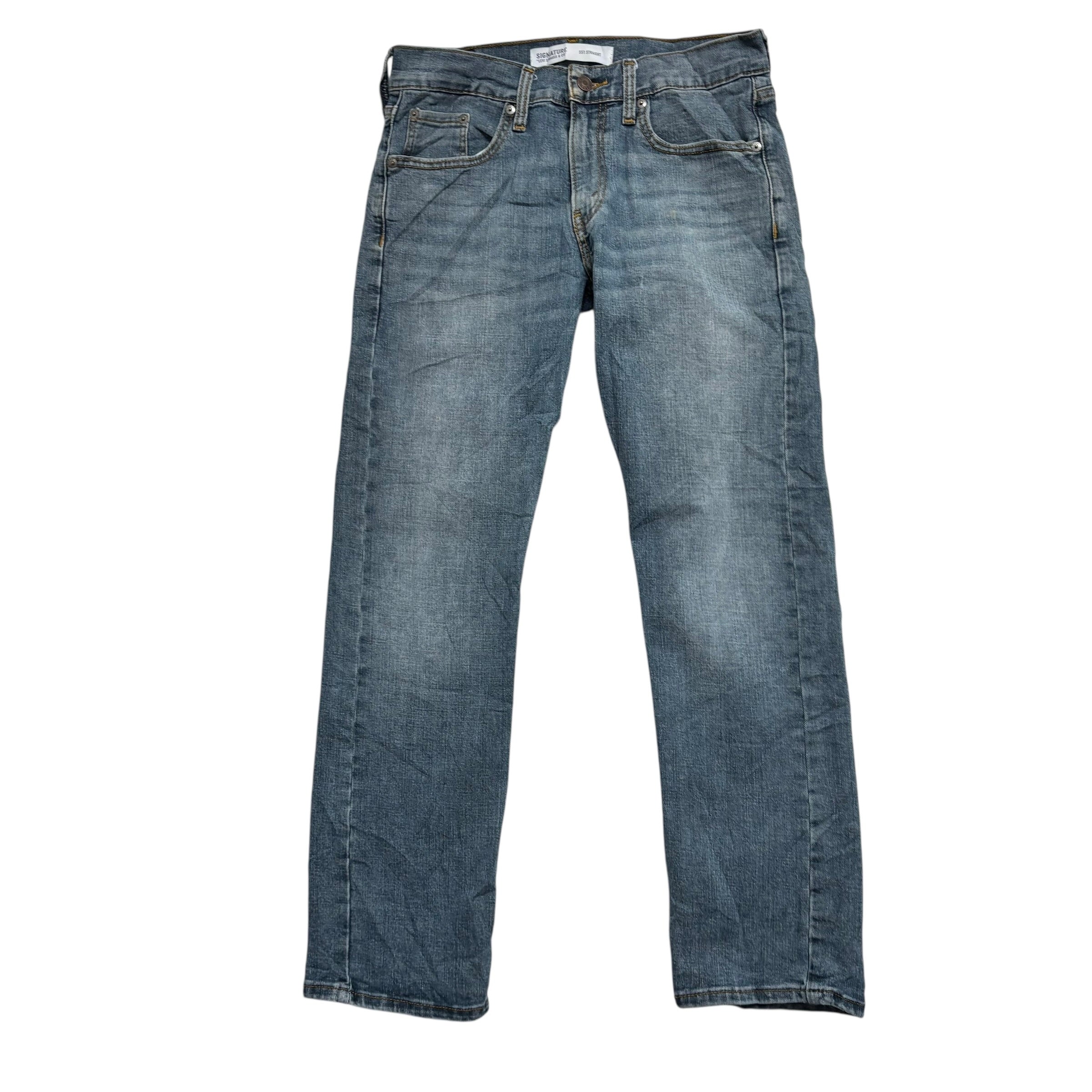 Levis Signature Jeans W29 L30 Mens Dark Blue Regular Straight Fit Stretch Denim