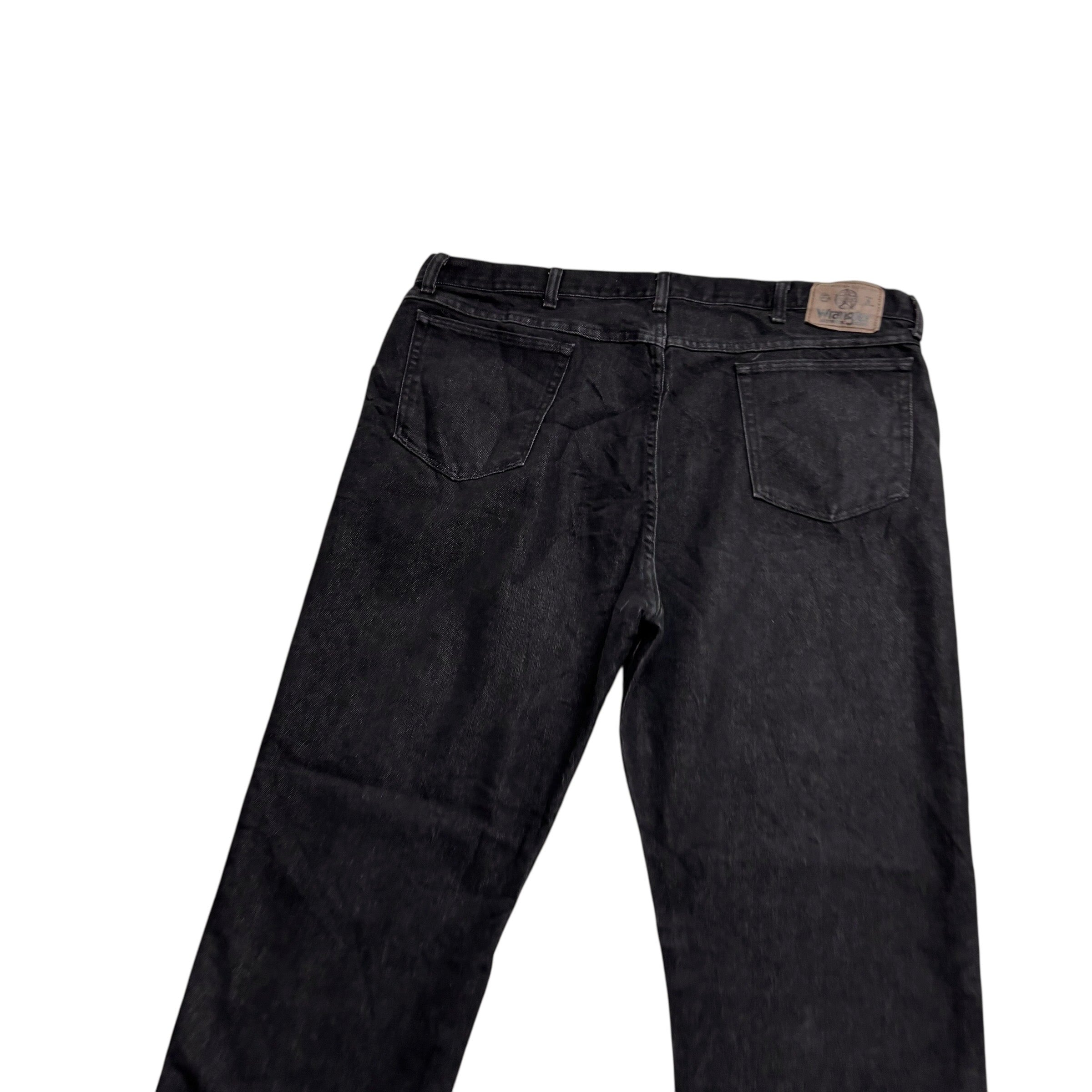Wrangler Jeans W42 L30 Mens Black Relaxed Straight Fit Vintage Denim (E)