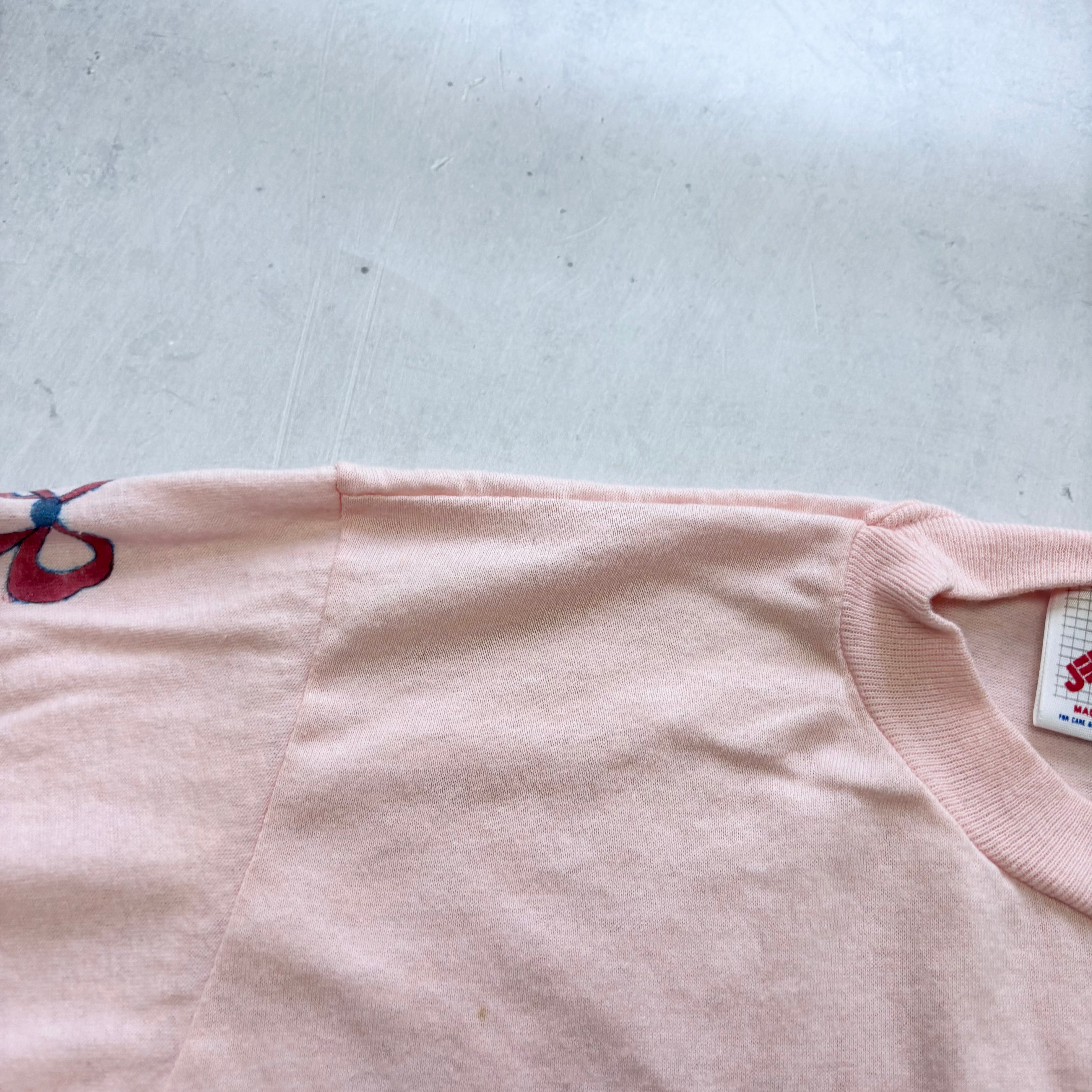Vintage T Shirt Mens XS Pink Single Stitch Graphic Print 90s Flowers (E)