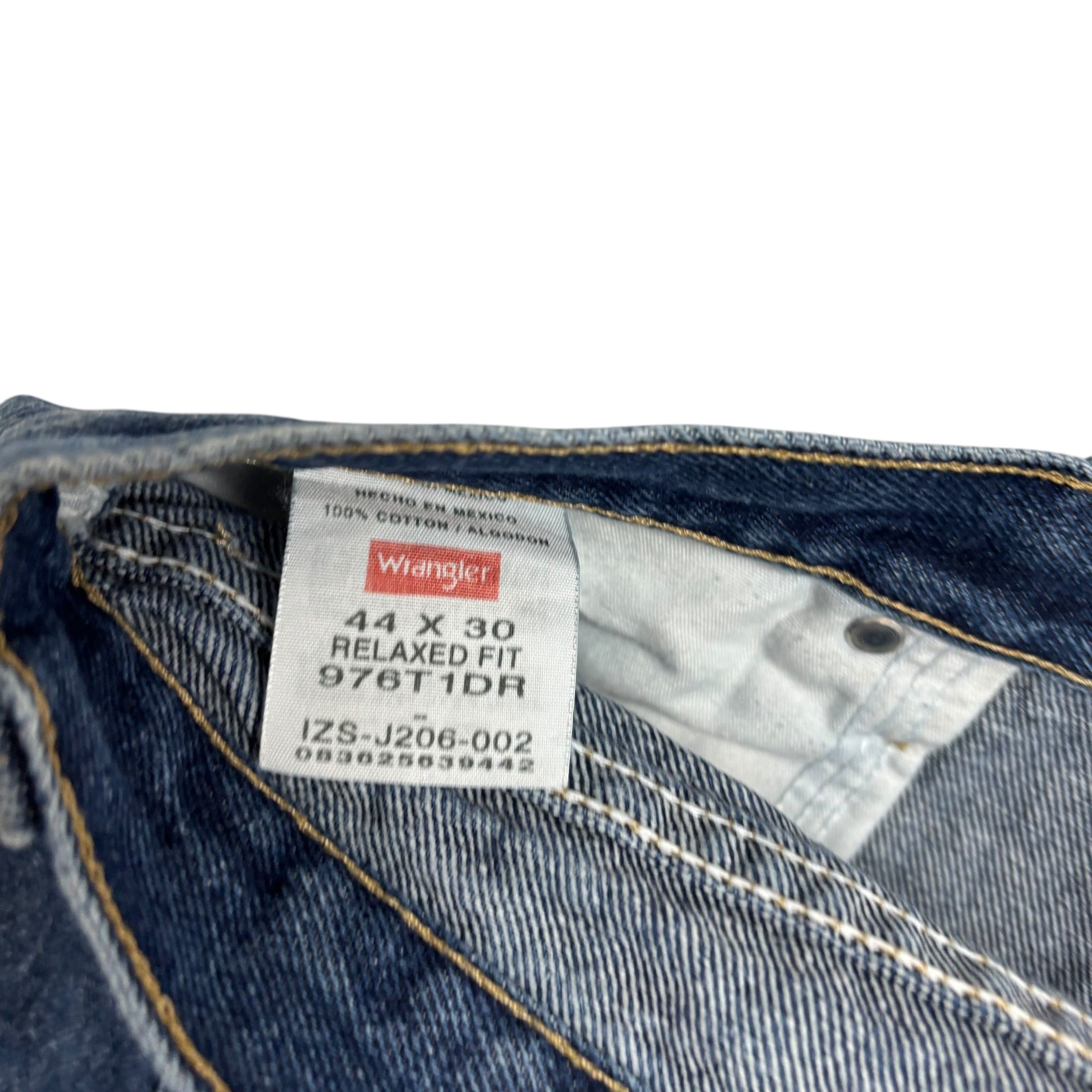 Wrangler Jeans W44 L30 Mens Mid Blue Relaxed Straight Fit Baggy Denim