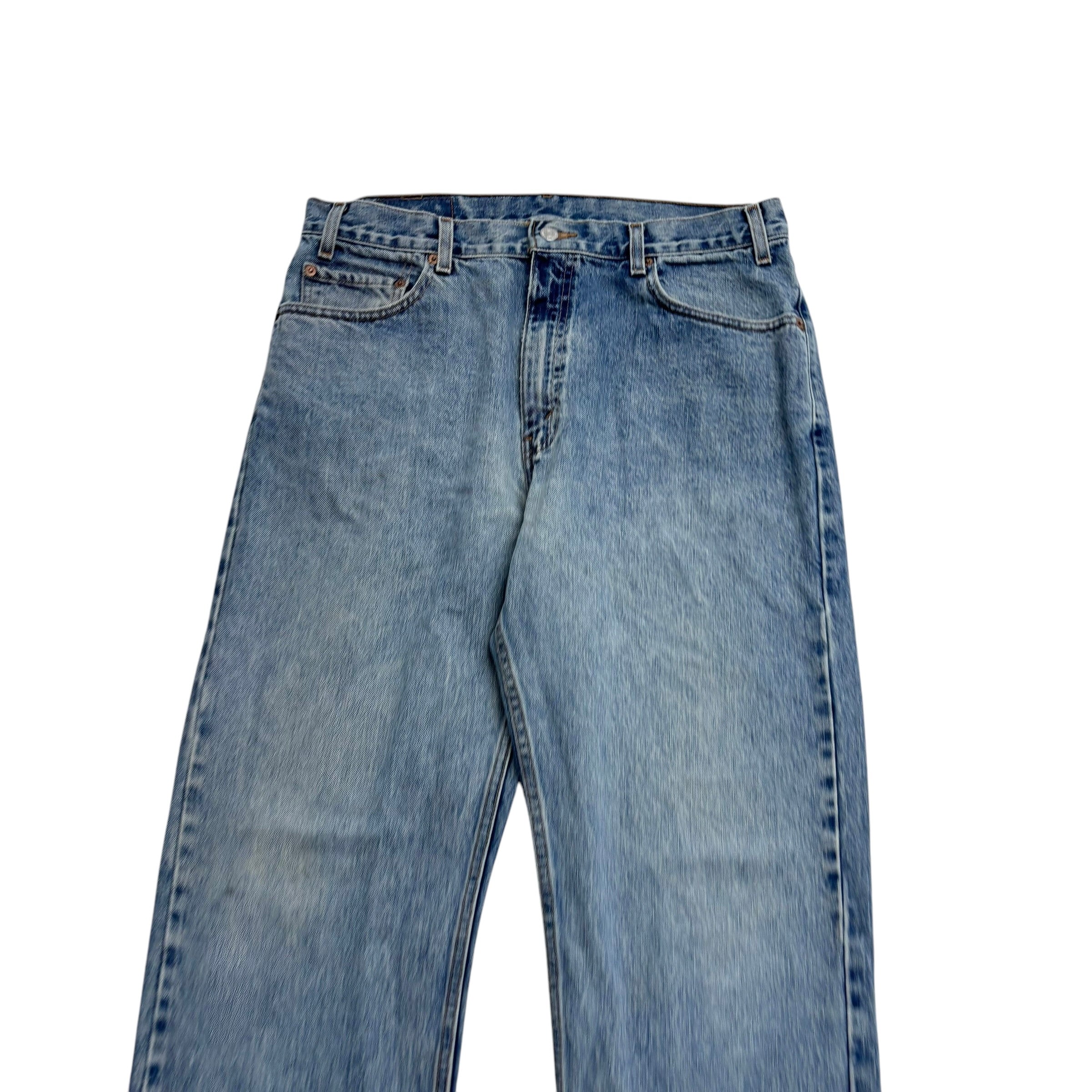 Levis 505 Jeans W36 L32 Mens Light Blue Regular Straight Fit Vintage Denim