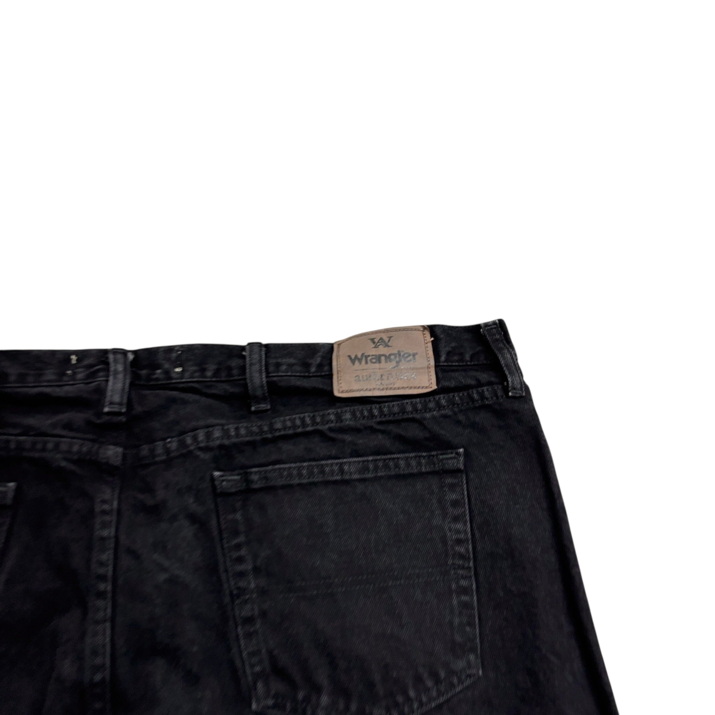 Wrangler Jeans W44 L36 Mens Black Relaxed Straight Fit Denim (E)