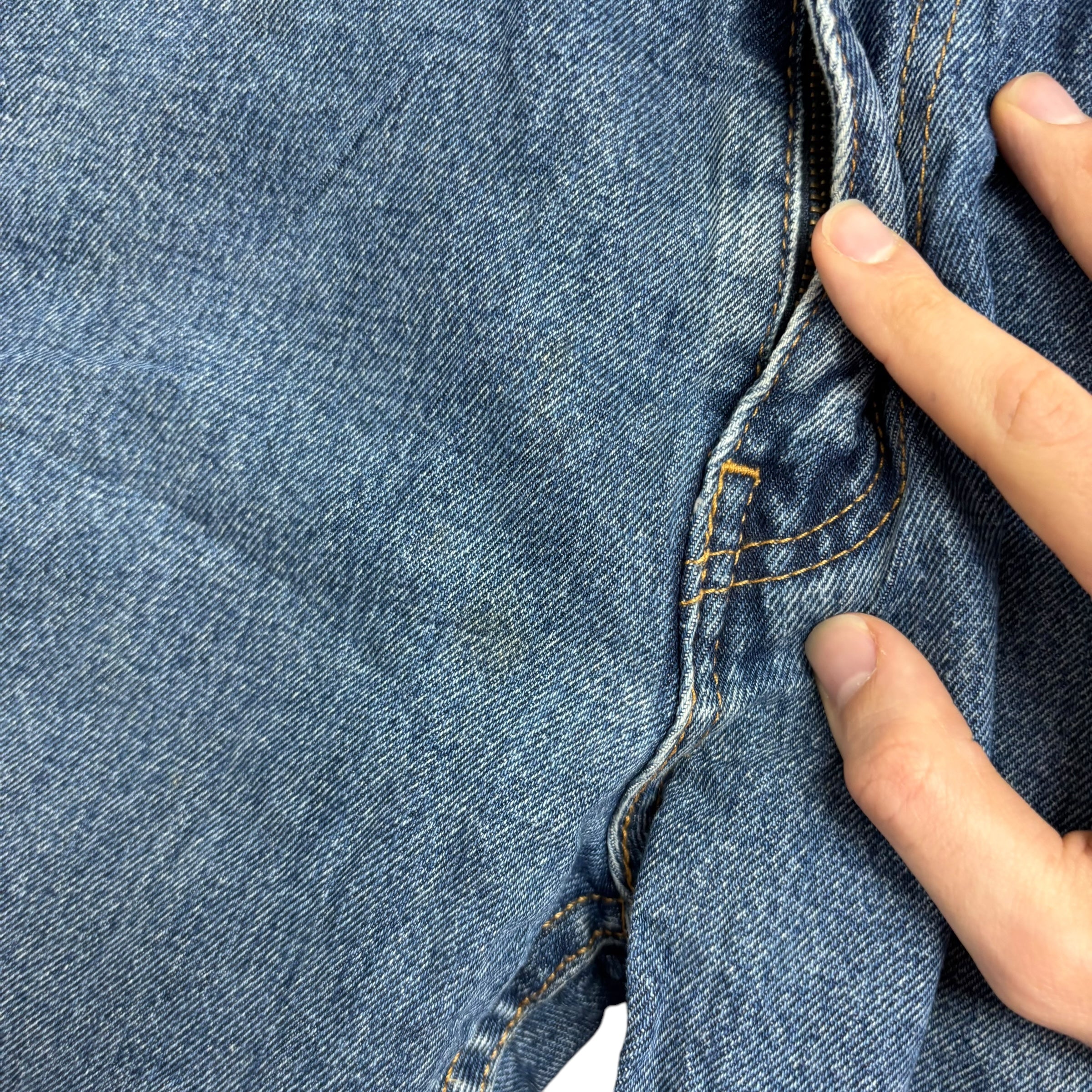 Levis 505 Jeans W32 L29 Mens Mid Blue Regular Straight Fit Denim
