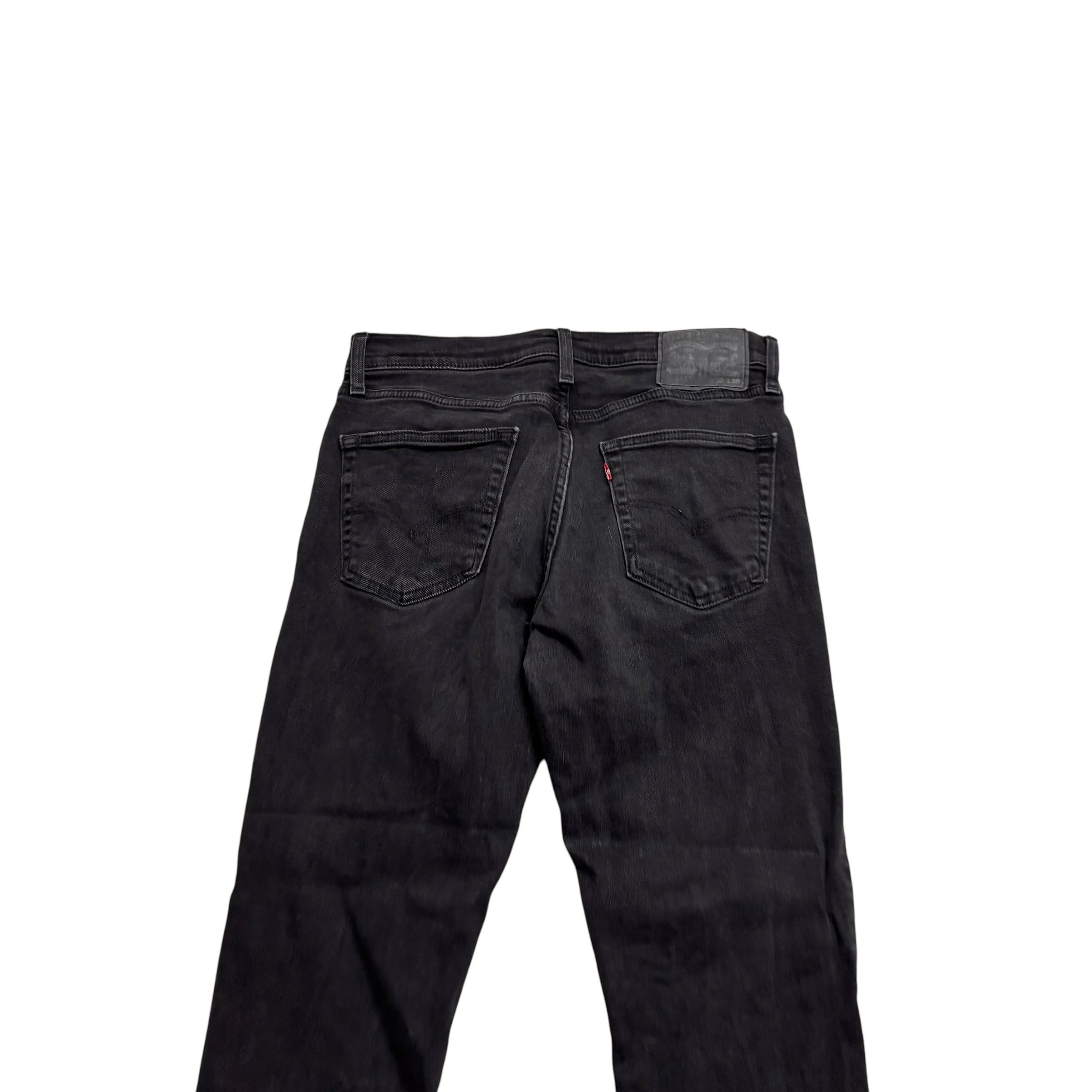 Levis 541 Jeans W30 L29 Mens Black Athletic Tapered Fit Stretch Denim (E)