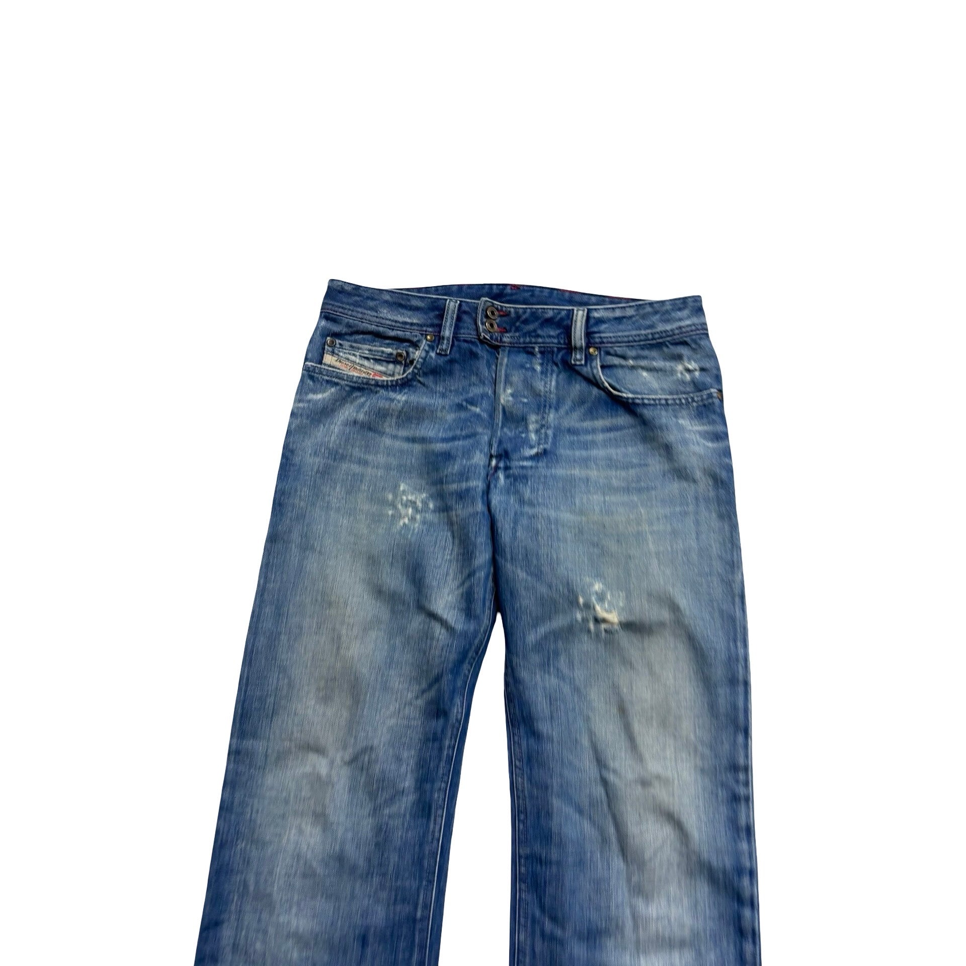 Diesel Jeans W31 L34 Mens Mid Blue Regular Straight Fit Denim