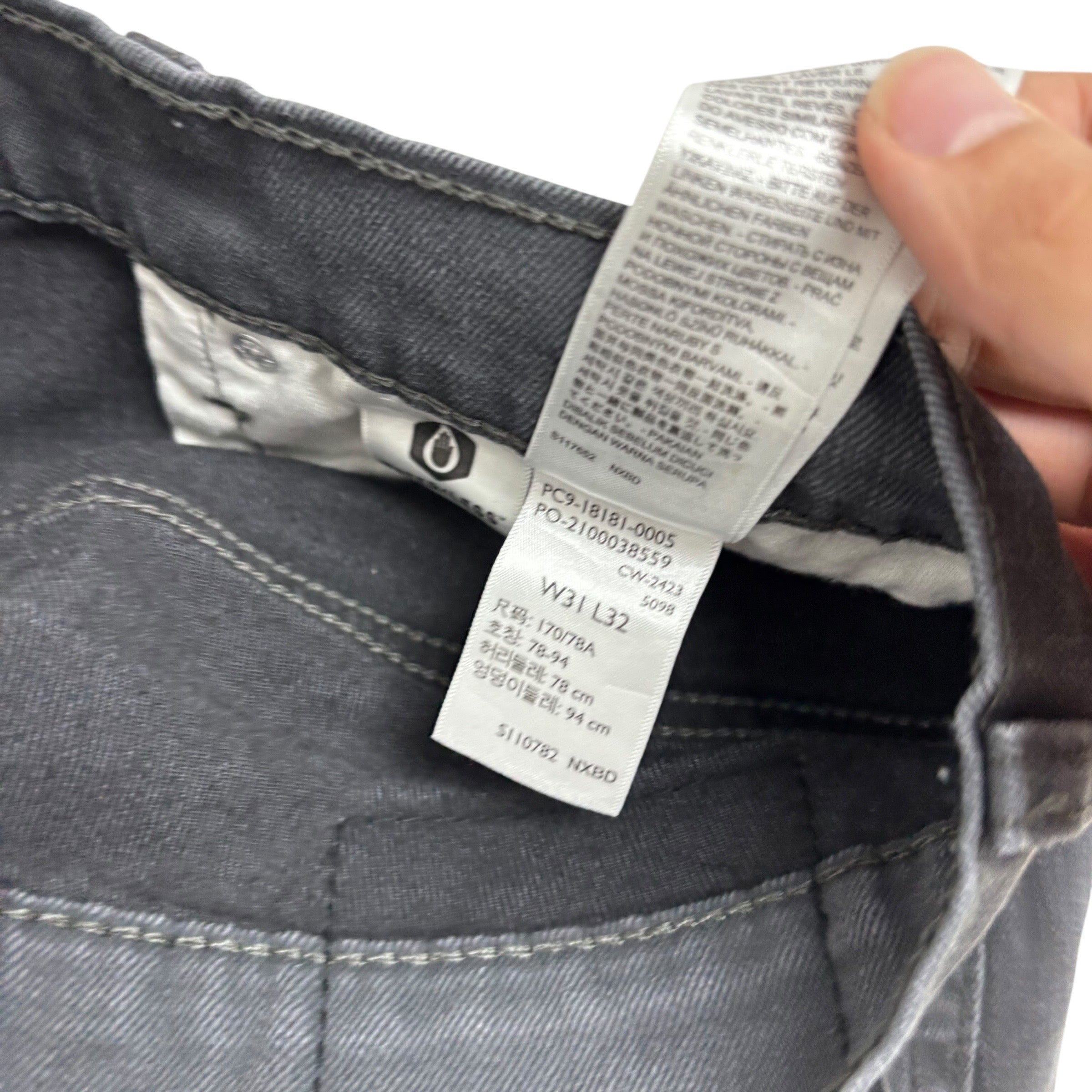 Levis 541 Jeans W31 L31 Mens Grey Athletic Tapered Fit Stretch Denim