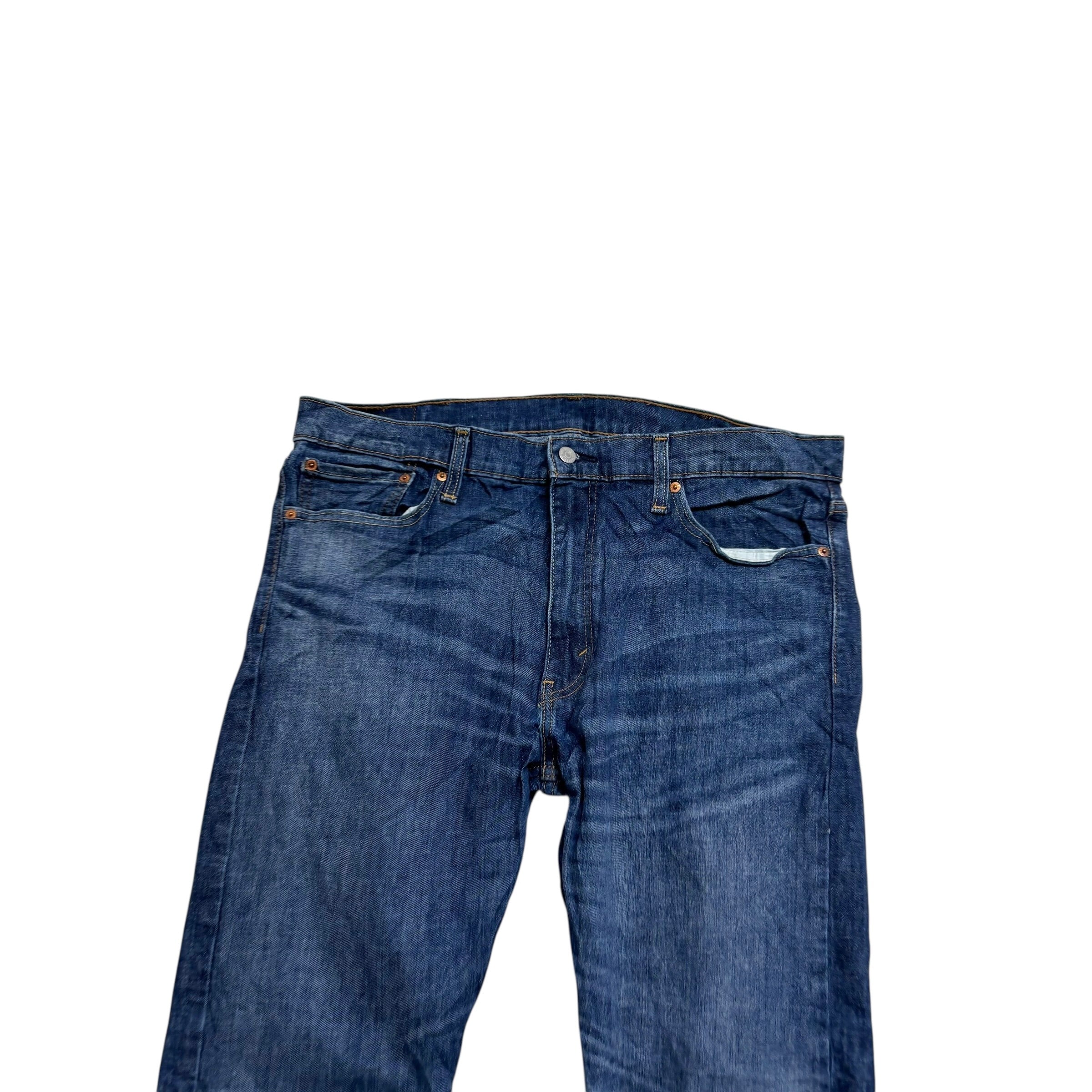 Levis 513 Jeans W38 L32 Mens Mid Blue Slim Straight Fit Stretch Denim (E)