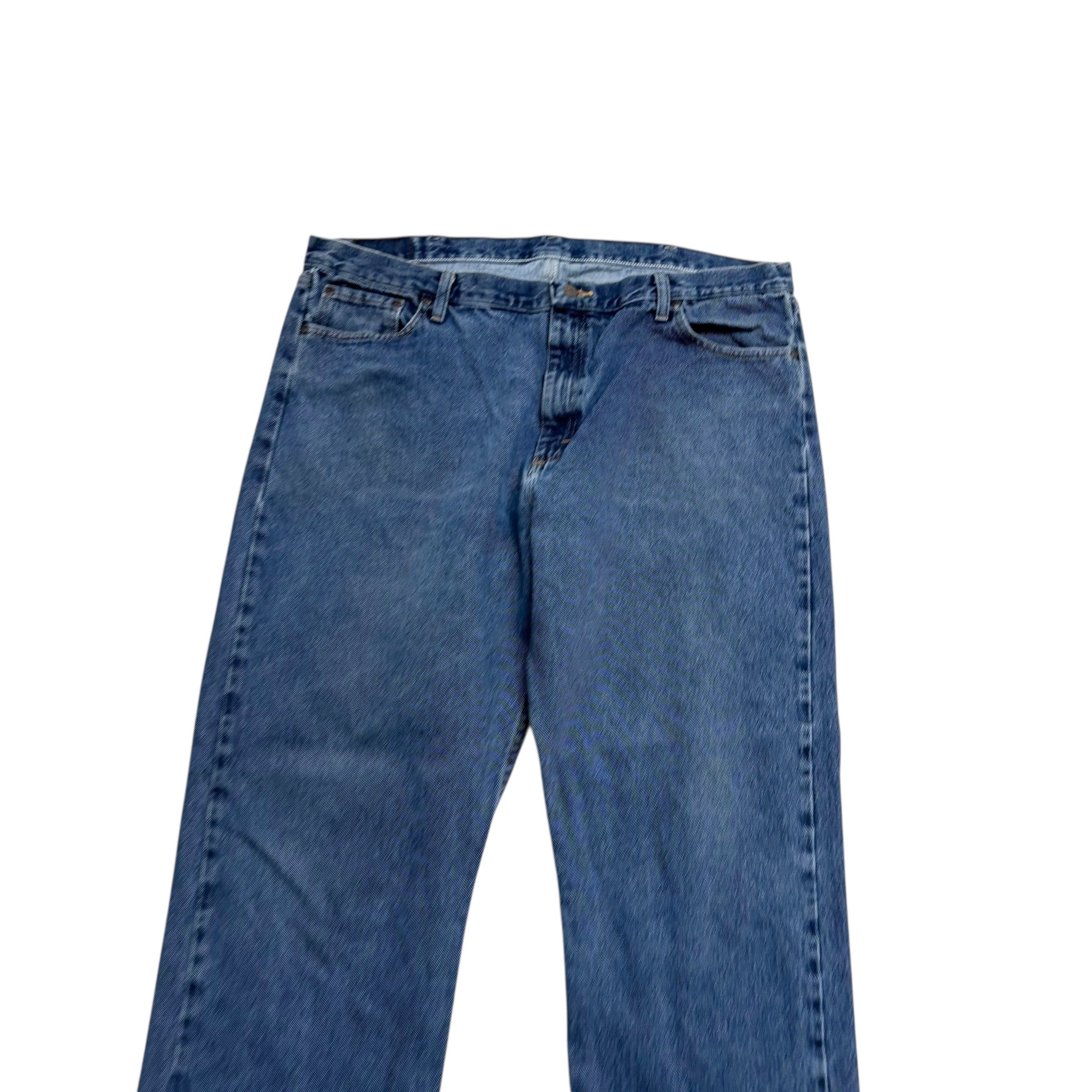 Wrangler Jeans W42 L32 Mens Mid Blue Relaxed Straight Fit Denim