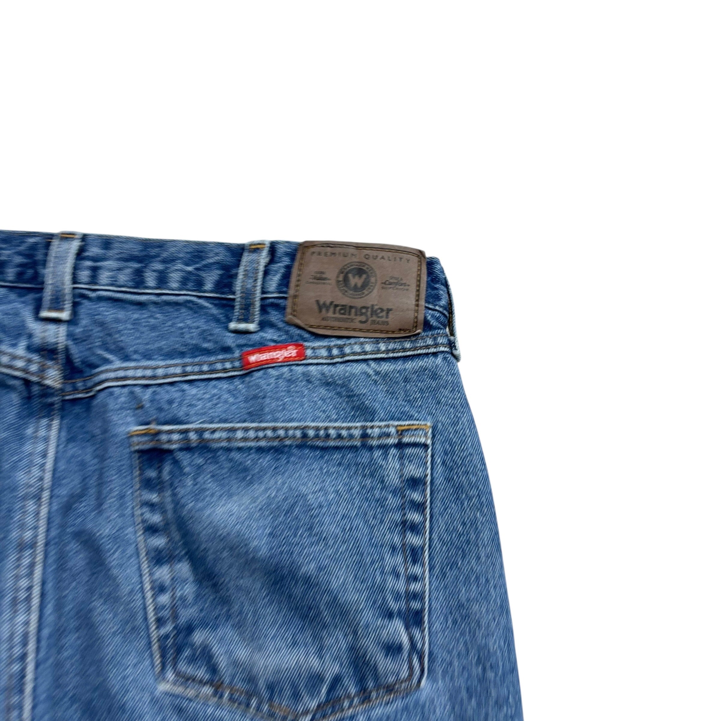 Wrangler Jeans W32 L30 Mens Mid Blue Regular Straight Fit Denim