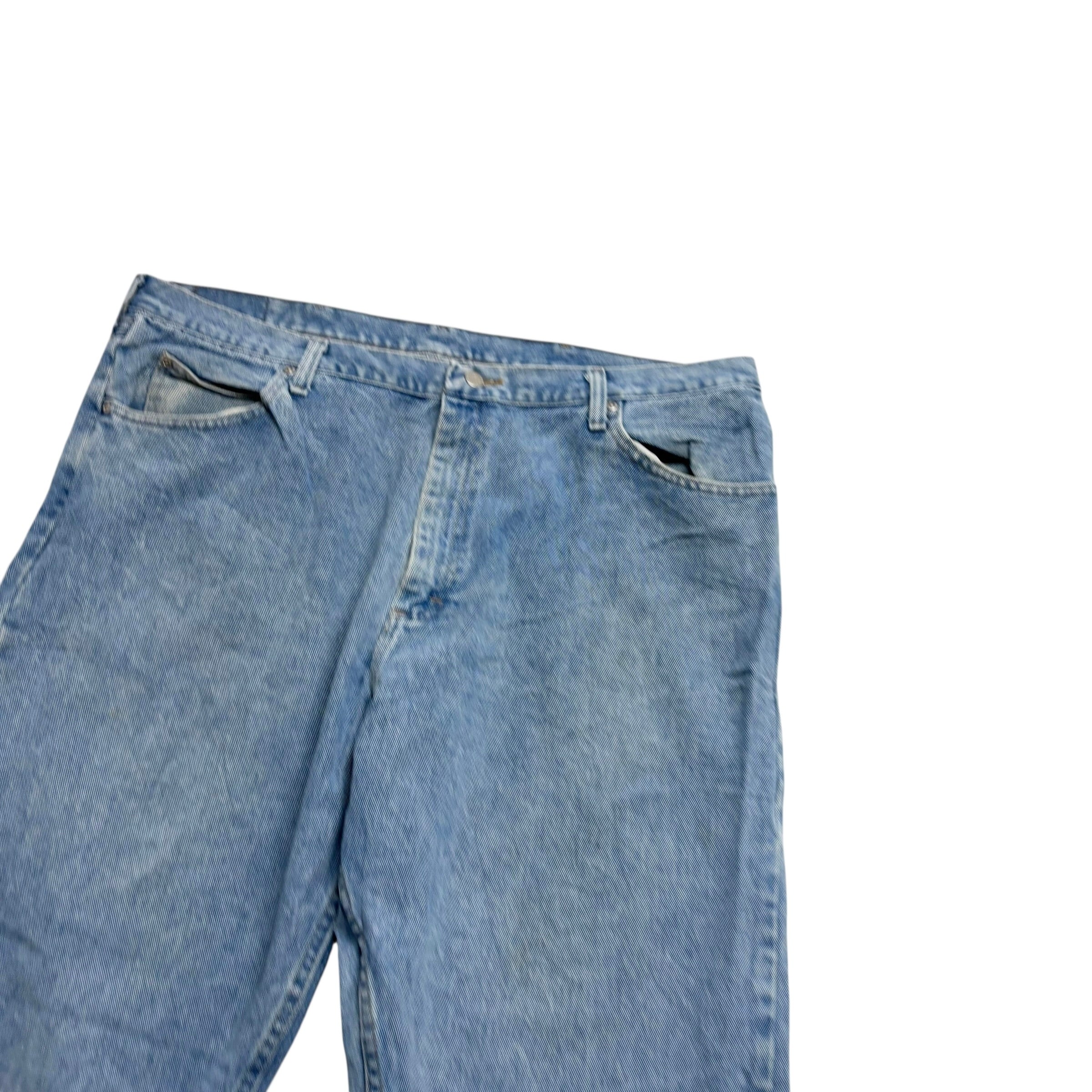 Wrangler Jeans W42 L32 Mens Light Blue Relaxed Straight Fit Vintage Denim (F)