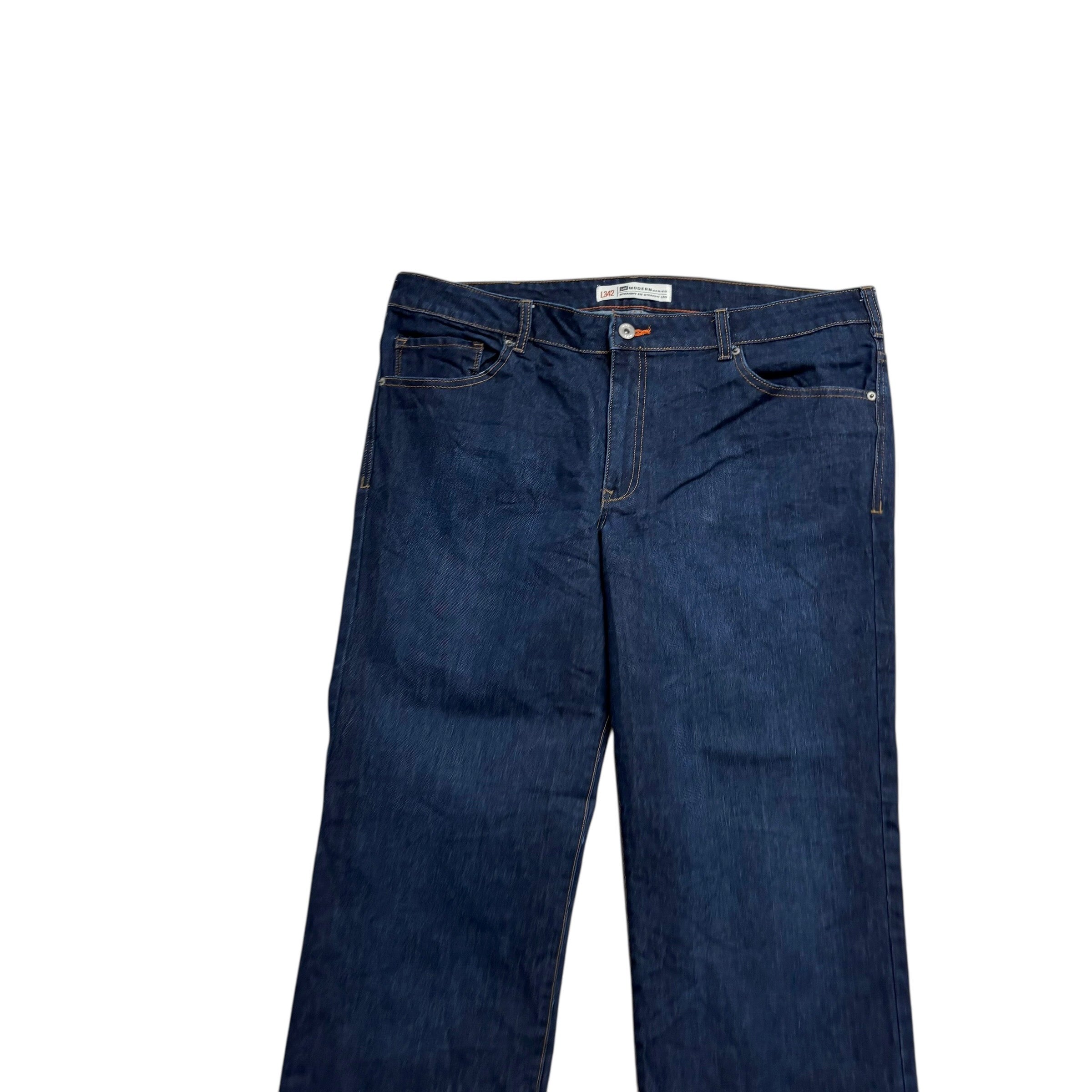 Lee Jeans W40 L32 Mens Dark Blue Regular Straight Fit Stretch Denim (E)